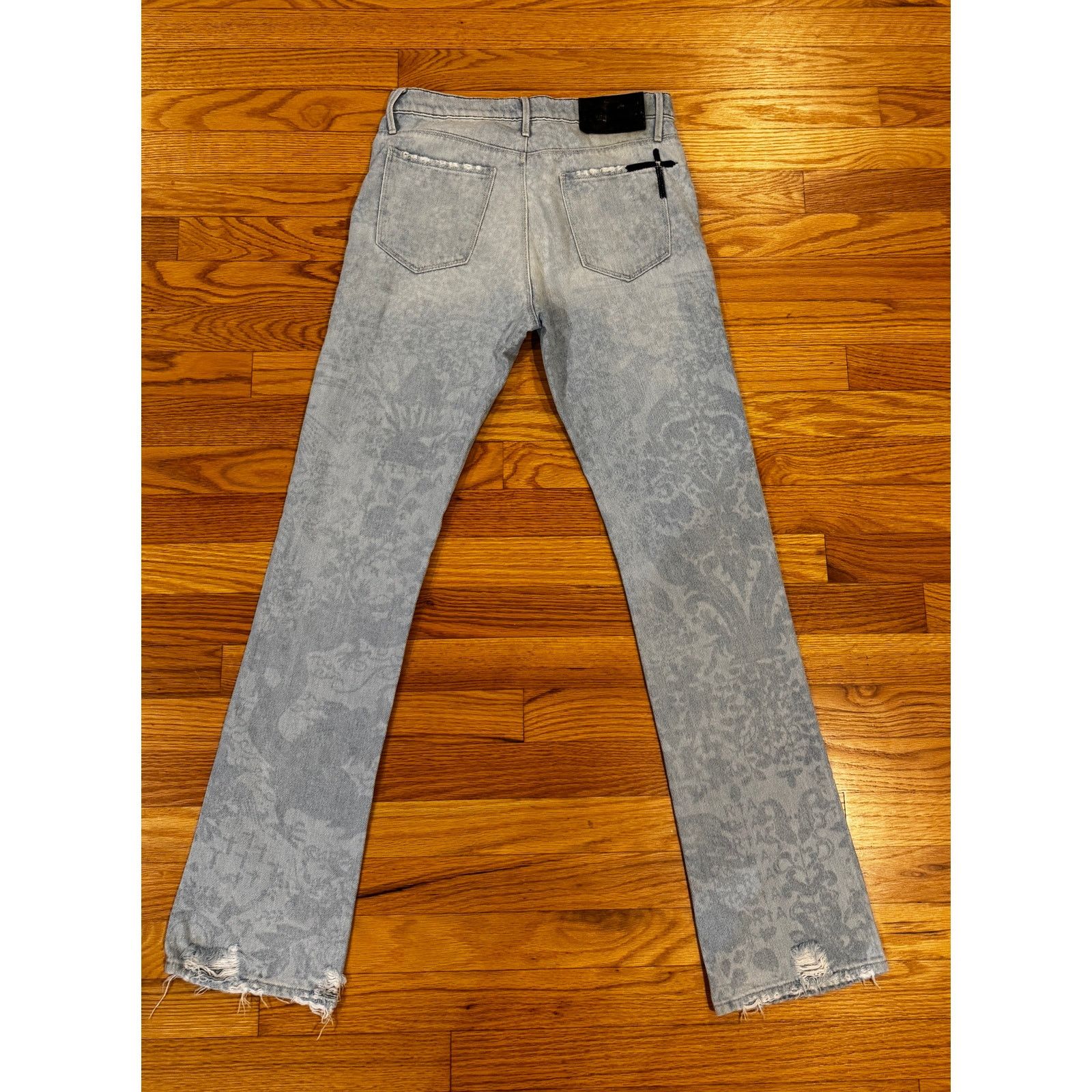 Rta RtA Denis Flared Jeans Laser Etched Japanese Dragon 28x32 Size US 28 / EU 44 - 2 Thumbnail
