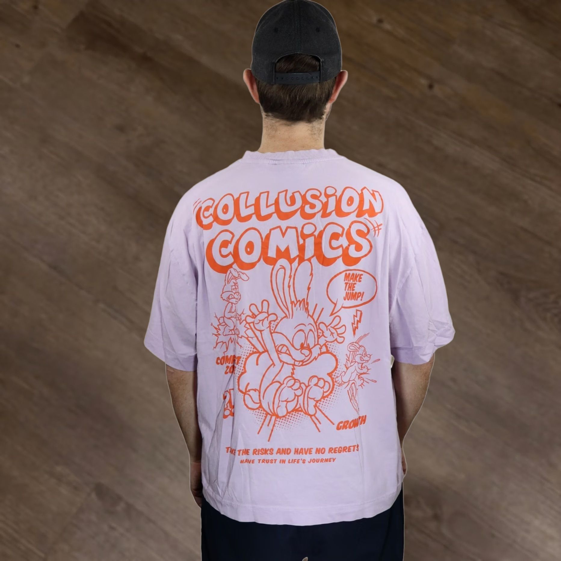 Vintage COLLUSION COLLUSION COMICS Bunny T Shirt Mens L Purple Orange Graphic Print Short Sleeve Crew Neck Vintage: No Size US L / EU 52-54 / 3 - 1 Thumbnail