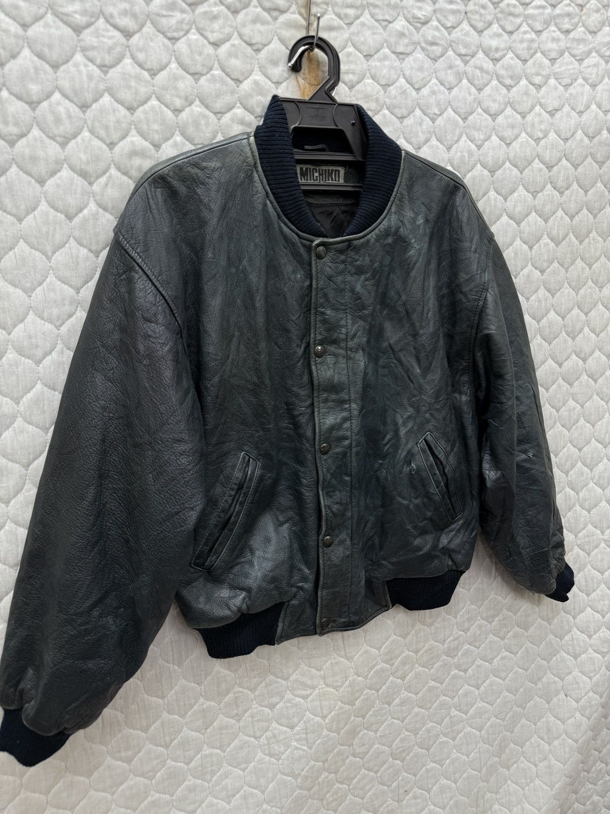 Michiko Koshino 🔥🔥🔥ARCHIVE VINTAGE MICHIKO KOSHINO BOMBER LEATHER JACKET Size US M / EU 48-50 / 2 - 6 Thumbnail