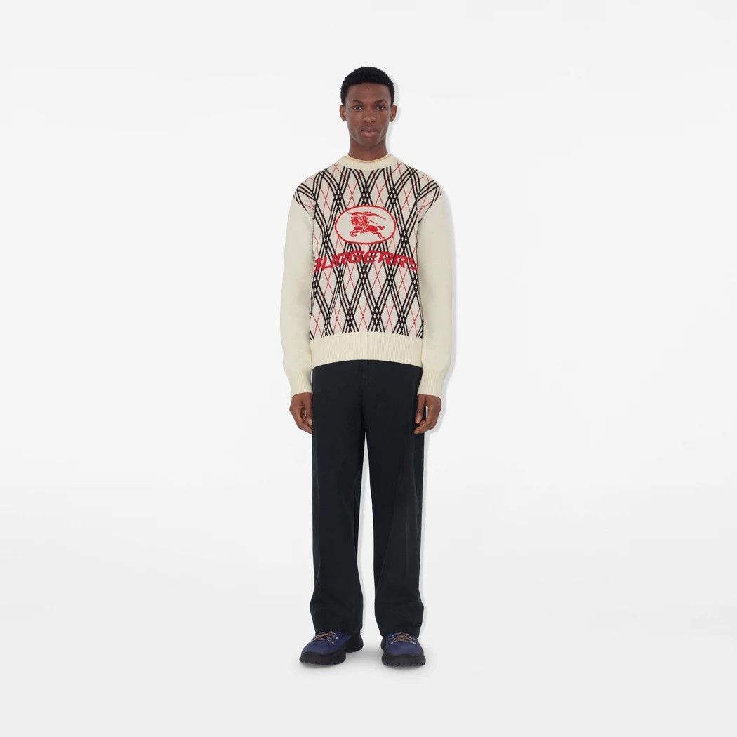 Burberry os11x0326 Argyle Check Wool Blend Sweater in Multicolor Size US S / EU 44-46 / 1 - 2 Thumbnail