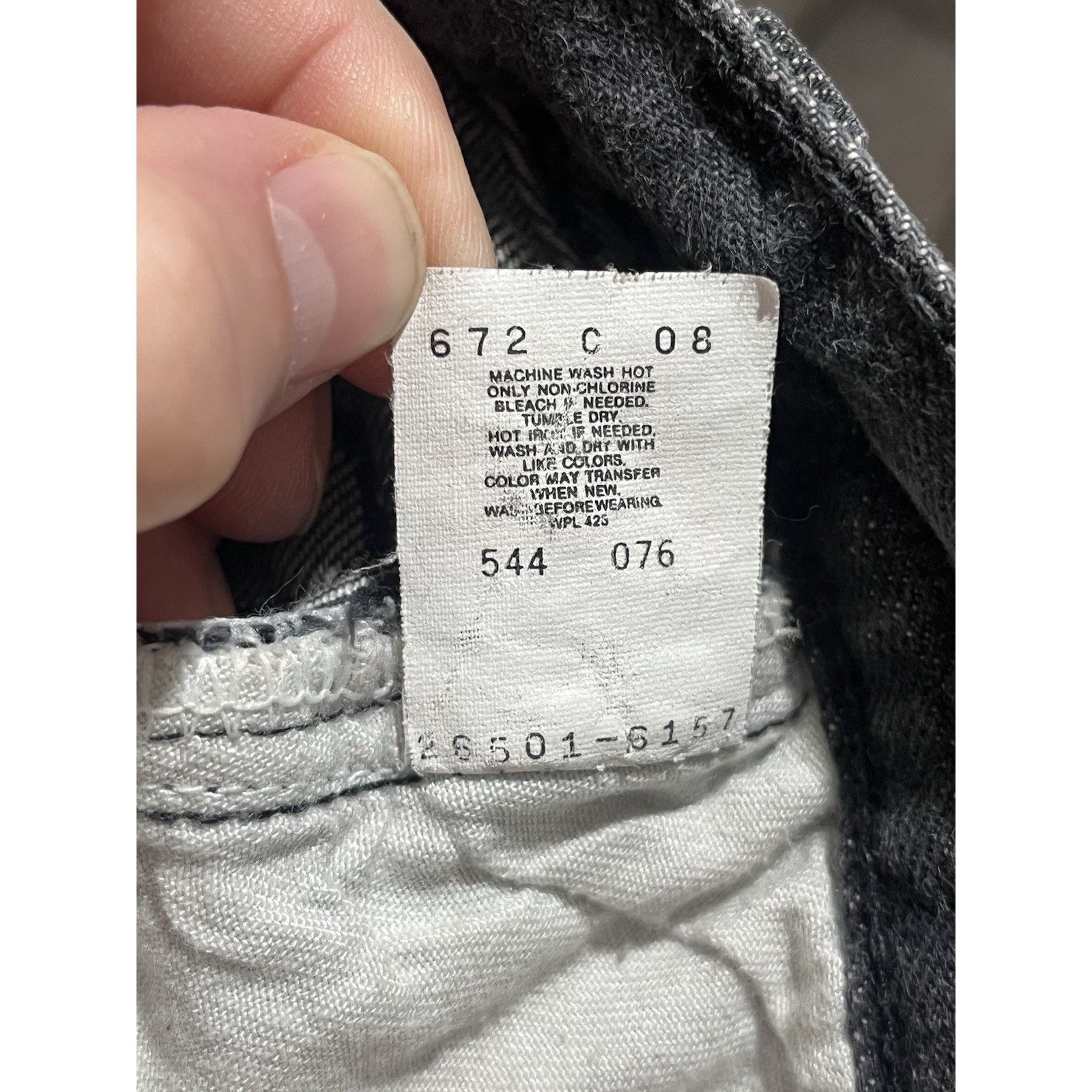 Levi's Vtg Levis Black Straight 501 26501-6157 90s Sz 11 Button Fly Size 27" / US 4 / IT 40 - 7 Thumbnail