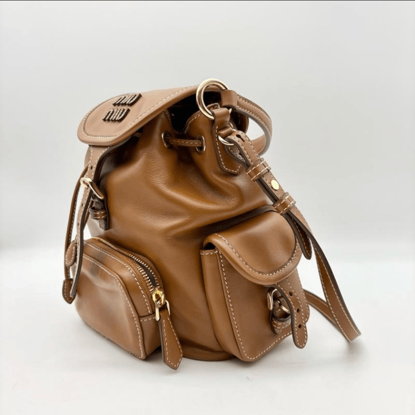 Miu Miu Miu Miu Calfskin Backpack with Engraved Logo Size ONE SIZE - 3 Thumbnail