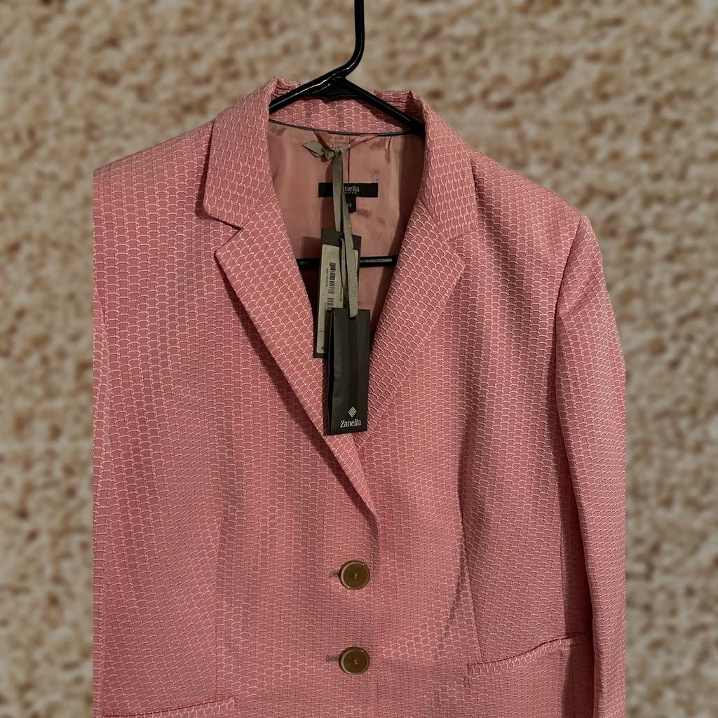 Zanella Zanella Nora Made in Italy Blazer Pink Womens 12 Blazer Jacket Size XL / US 12-14 / IT 48-50 - 1 Thumbnail
