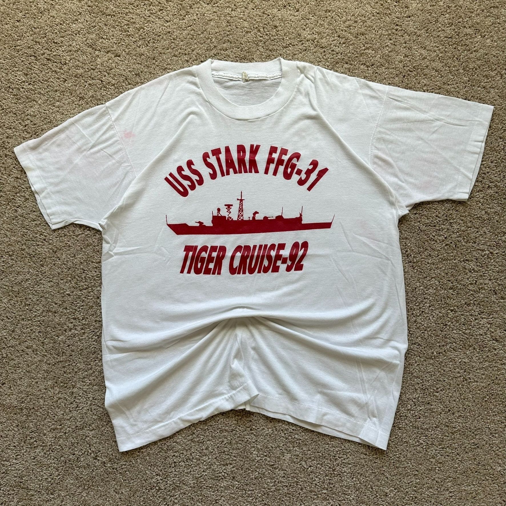 Vintage 90s US Navy USS Stark T-Shirt Single Stitch Military