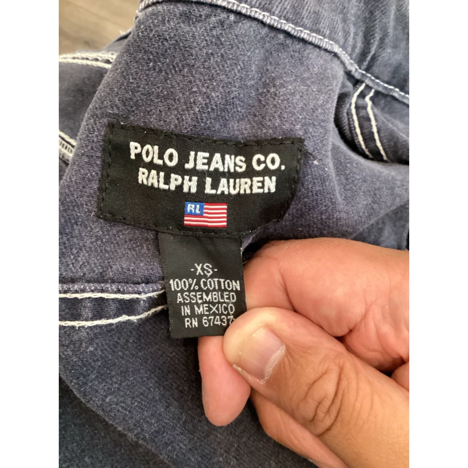 Polo Ralph Lauren VINTAGE Polo Ralph Lauren Jacket Women XS Blue Denim Dark Wash Button Short Length 90s Classic Designer Womens Size XS / US 0-2 / IT 36-38 - 5 Thumbnail
