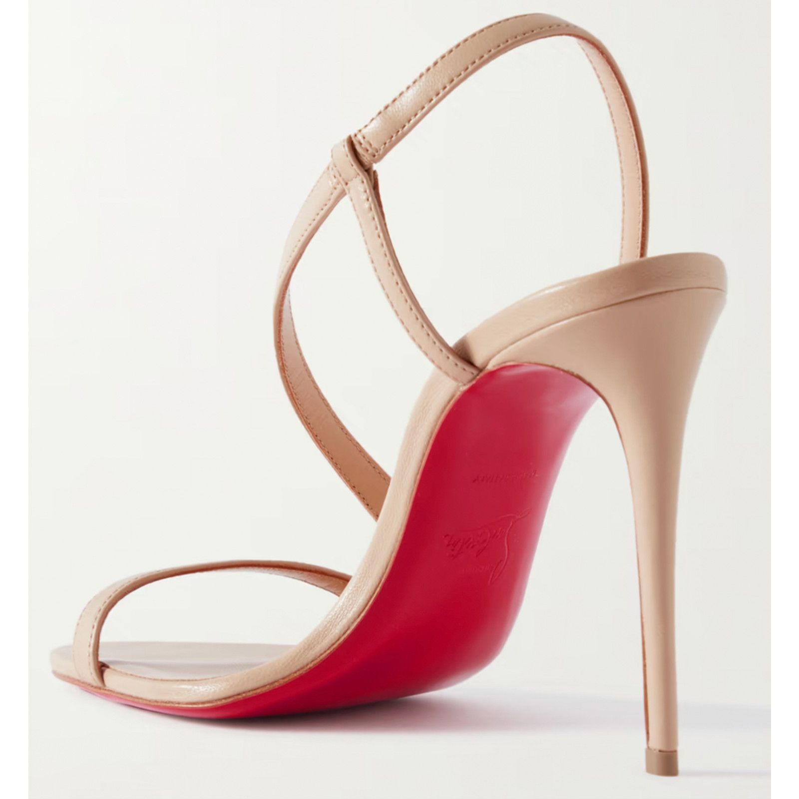 Christian Louboutin Rosalie 100 Nude 1 Leather Ankle Strap Sandal Heel Pump 40.5 Size US 10.5 / IT 40.5 - 8 Thumbnail