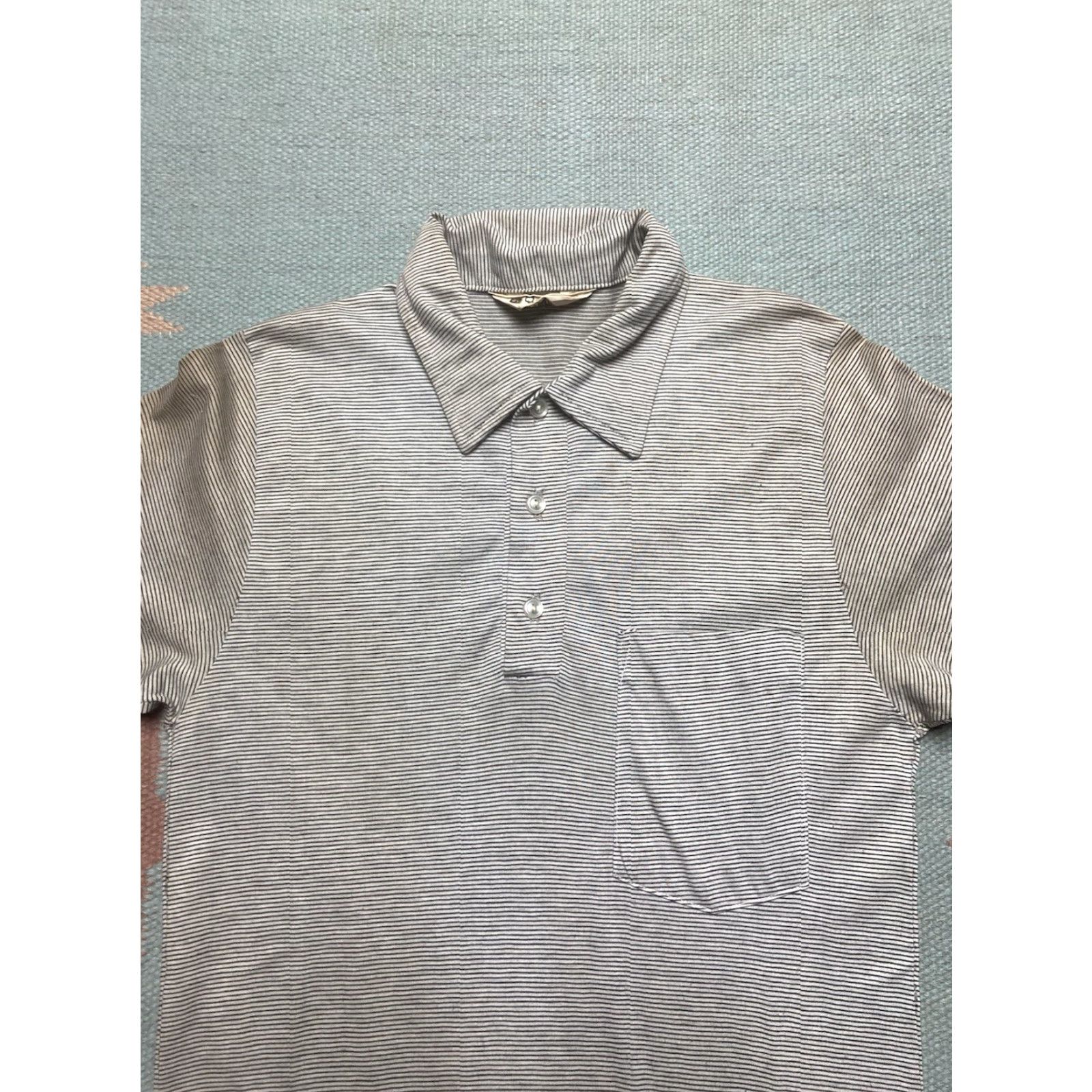 Vintage VINTAGE 1960s Short Sleeve Polo Shirt Striped Cotton Blend Black White Small Mens Polo Size US S / EU 44-46 / 1 - 3 Thumbnail