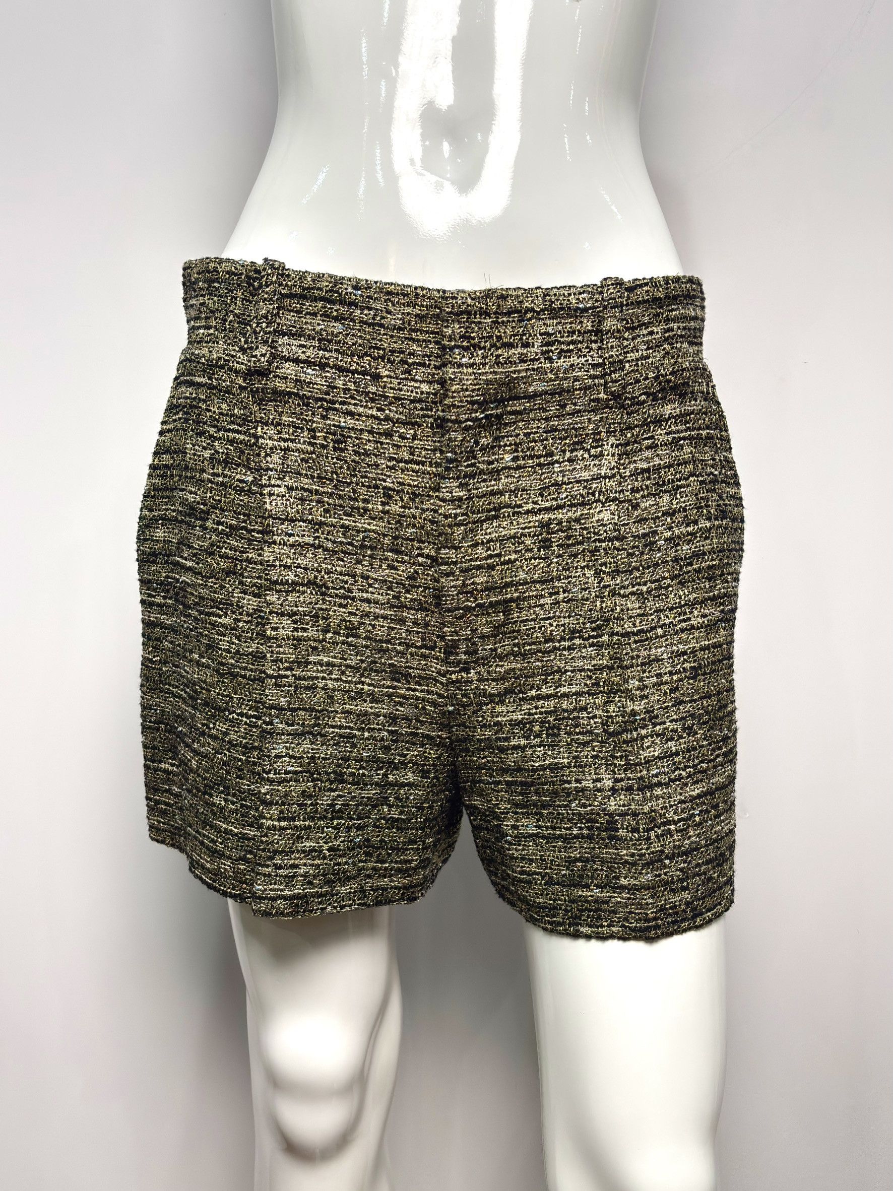 Chloe Chloé Gold & Black Tweed Shorts Size 26" / US 2 / IT 38 - 1 Thumbnail