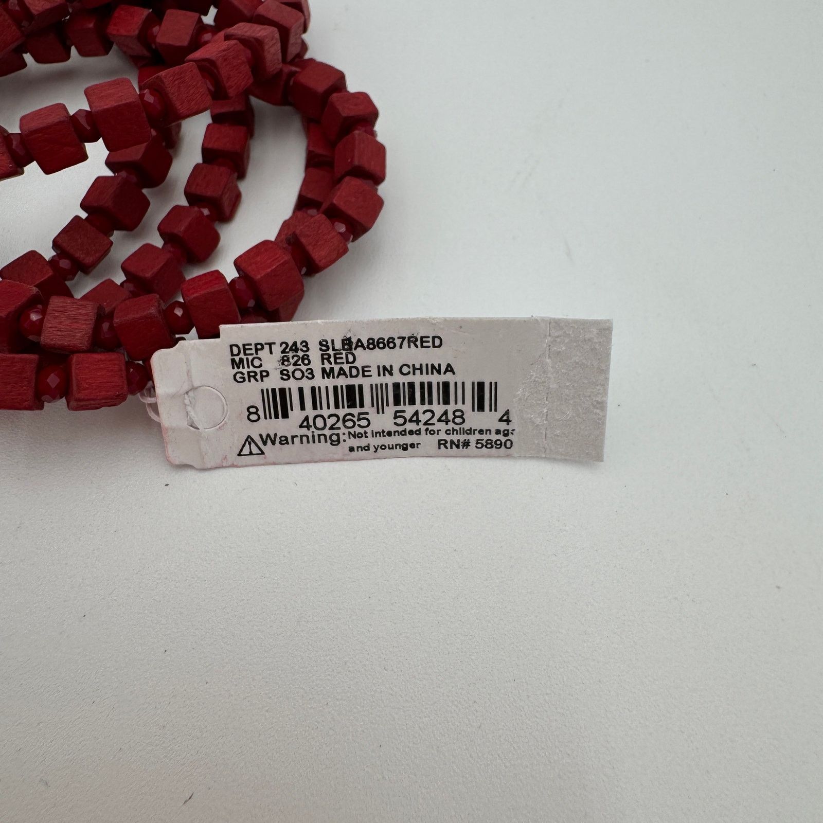 Unknown London Southern Living Bracelet Red Wooden Cubes Jewelry Size ONE SIZE - 4 Thumbnail