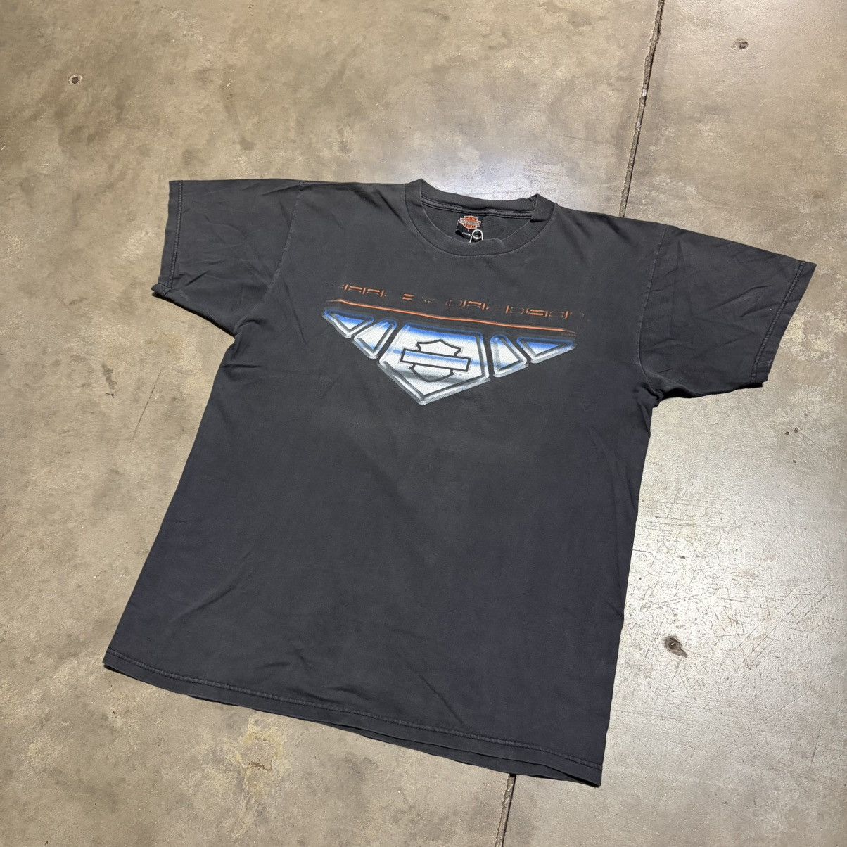 Harley Davidson Vintage Harley Davidson T shirt Biker Chrome Flame Logo Size US L / EU 52-54 / 3 - 2 Thumbnail