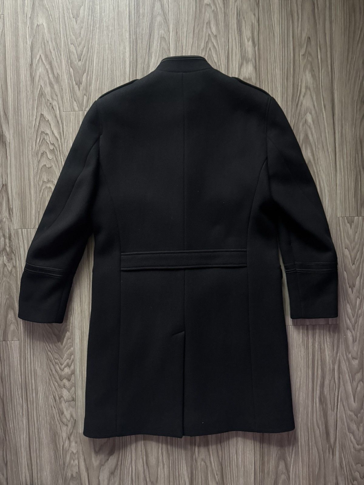 The Kooples THE KOOPLES Gold Button Military Coat in Black Wool Size US L / EU 52-54 / 3 - 6 Thumbnail