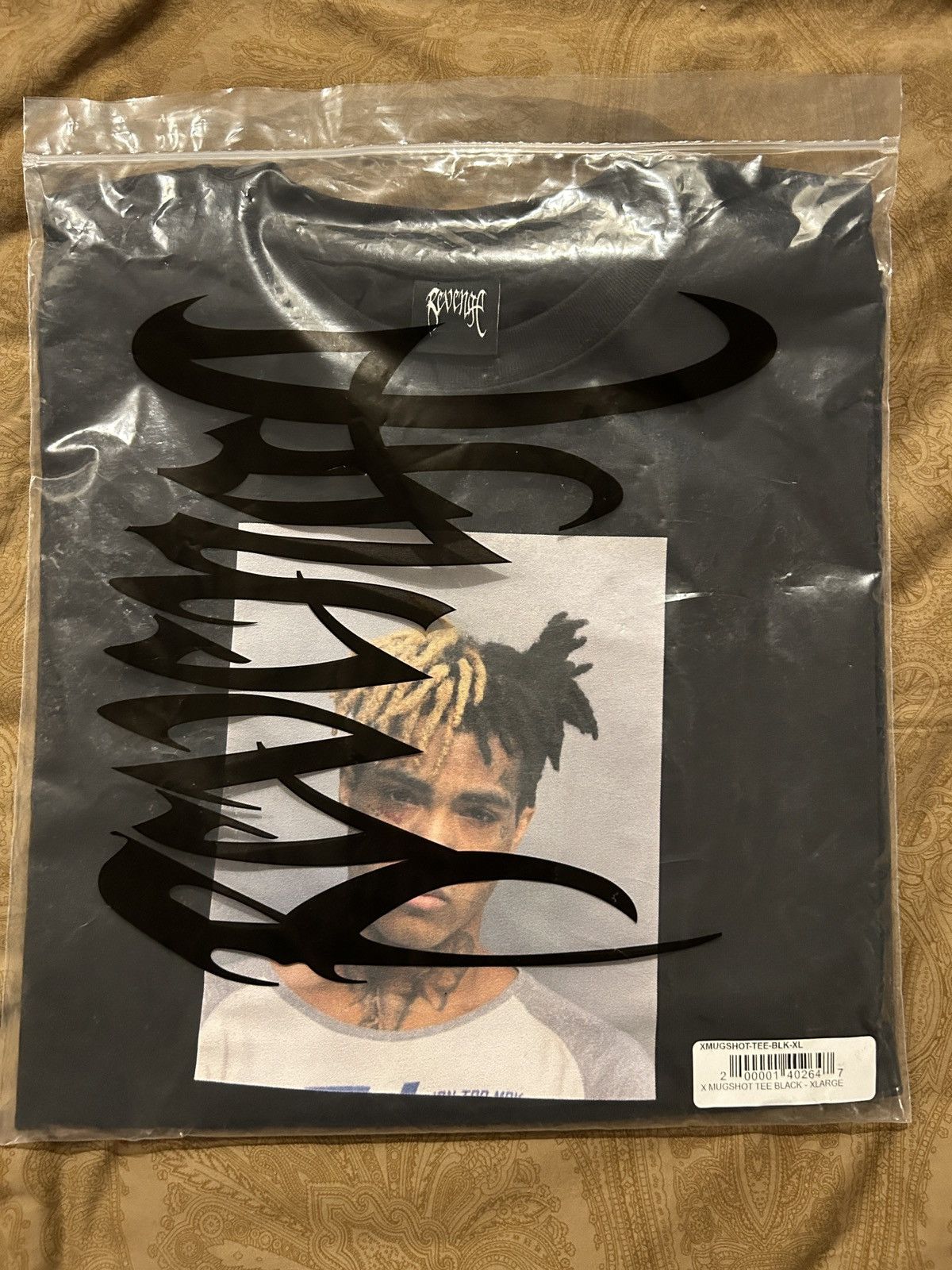 image of Revenge Xxxtentacion Kill Mugshot Tee in Black, Men's (Size XL)