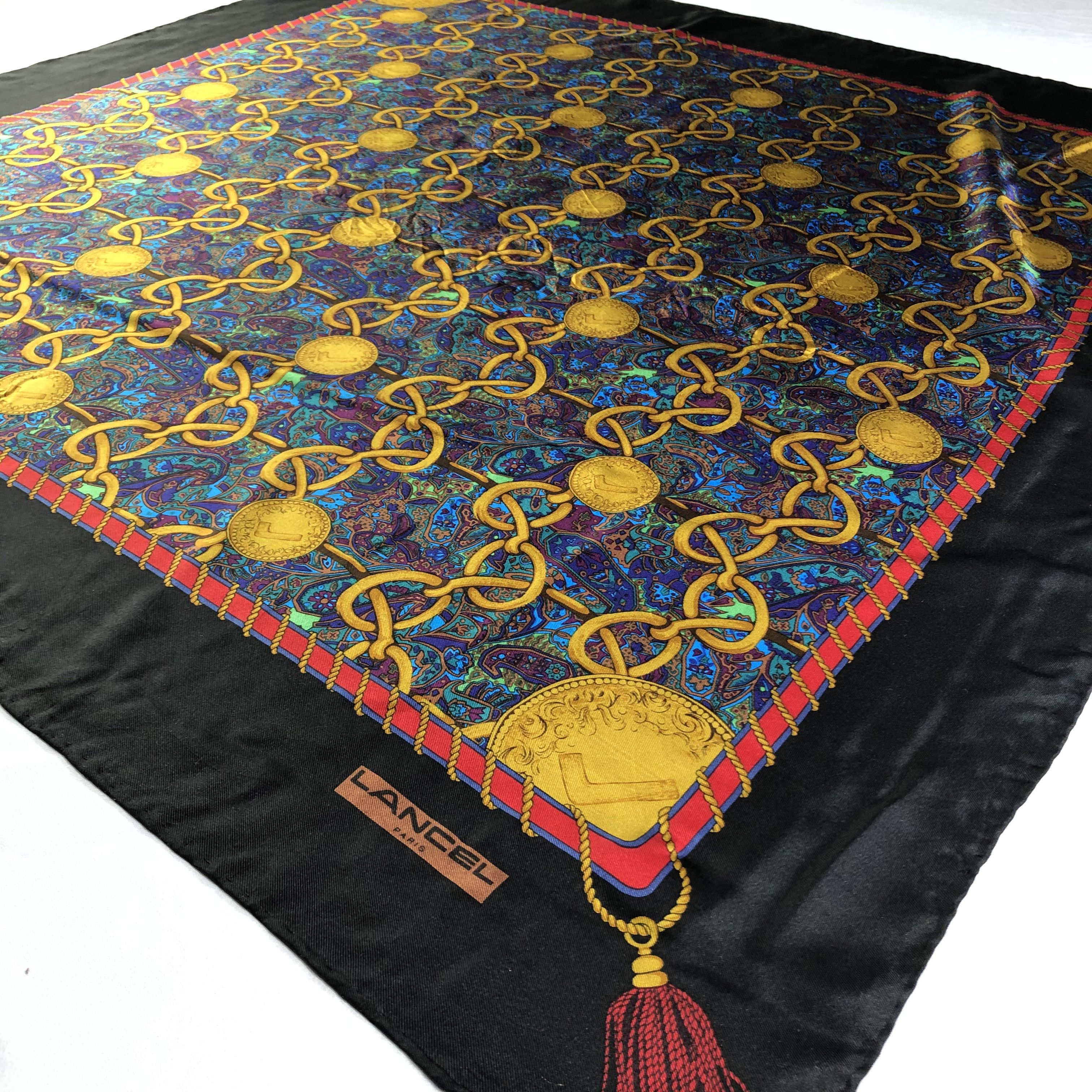 Lancel × Vintage Vintage Lancel Silk Scarf Size ONE SIZE - 4 Thumbnail