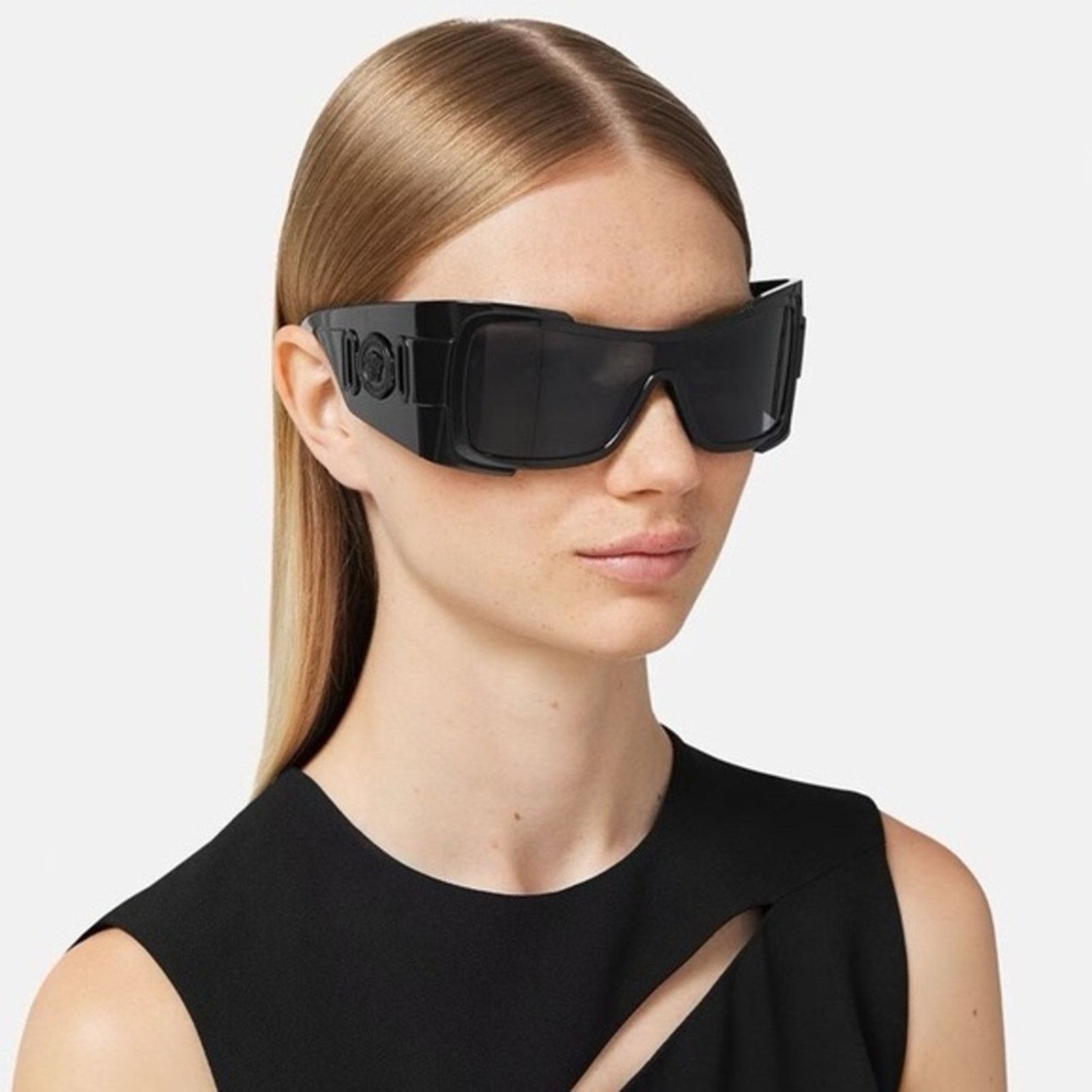 Versace NEW VERSACE VE4451 GB1/87 Black Dark Grey Unisex Sunglasses Size ONE SIZE - 1 Thumbnail