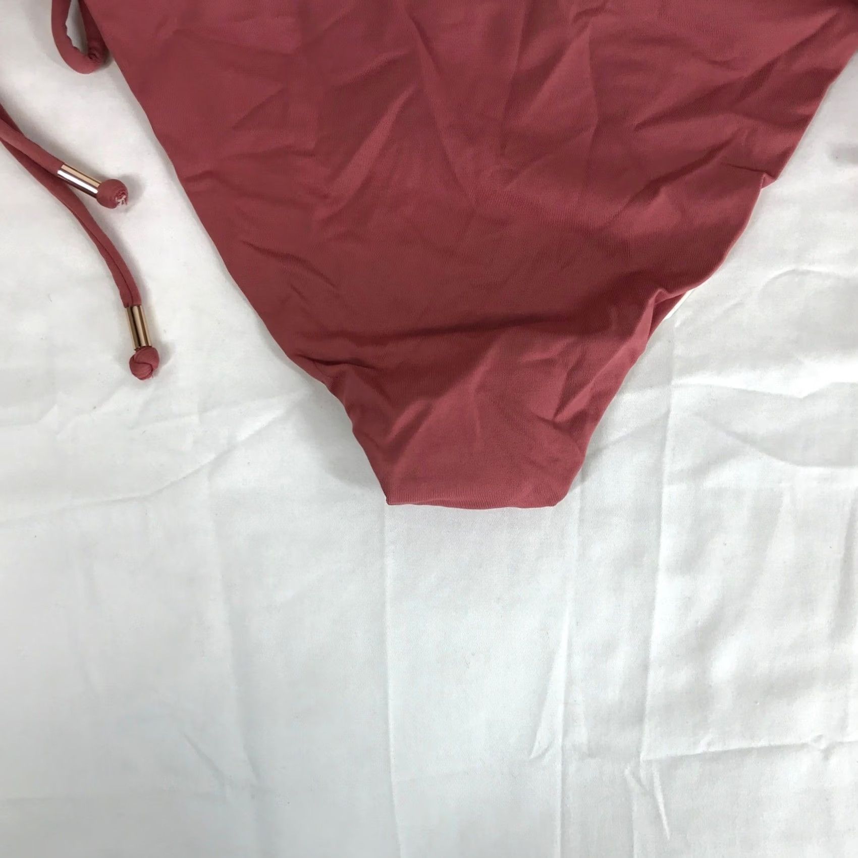 Eberjey VINTAGE: Eberjey Sadie Side Tie Bikini Bottom Canyon Rose Pink Gold Hardware M Size 32" / US 10 / IT 46 - 6 Thumbnail