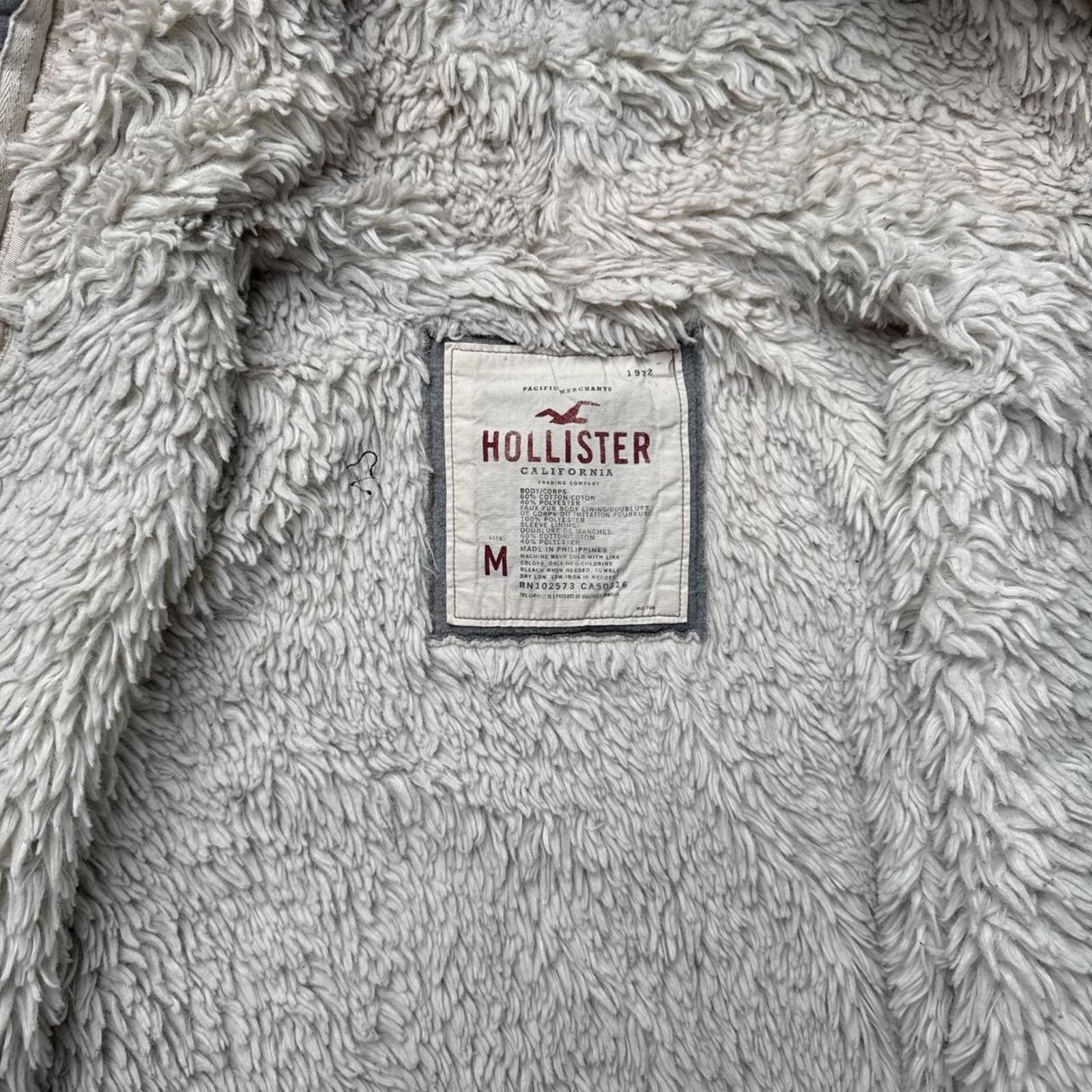 Other Y2K Hollister Gray Sherpa Lined Zip Up Hoodie Jacket Size M / US 6-8 / IT 42-44 - 6 Thumbnail