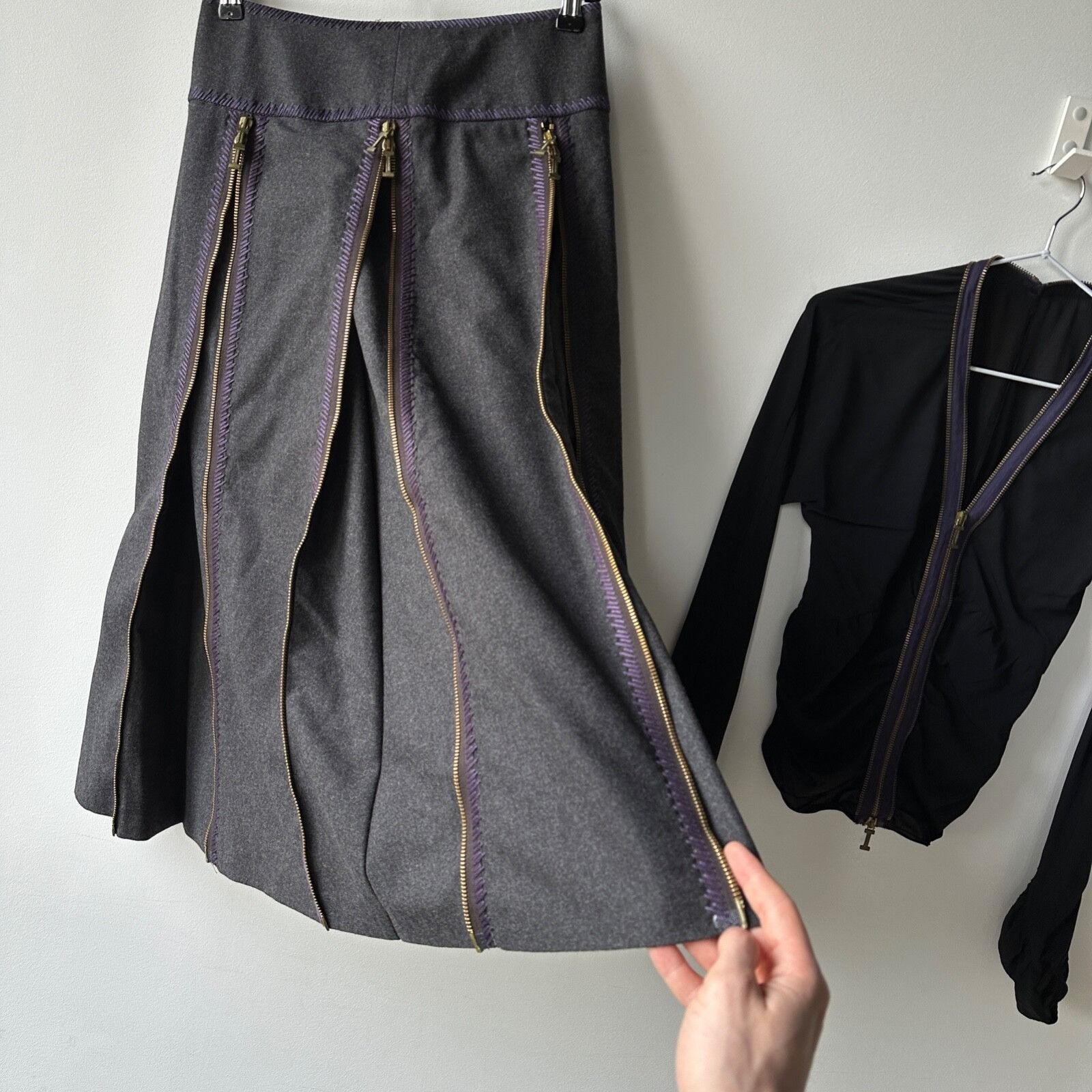 Iceberg Iceberg Suit Vintage Archive Wool Zip Skirt n Jacket 9068AC Size 26" / US 2 / IT 38 - 10 Thumbnail