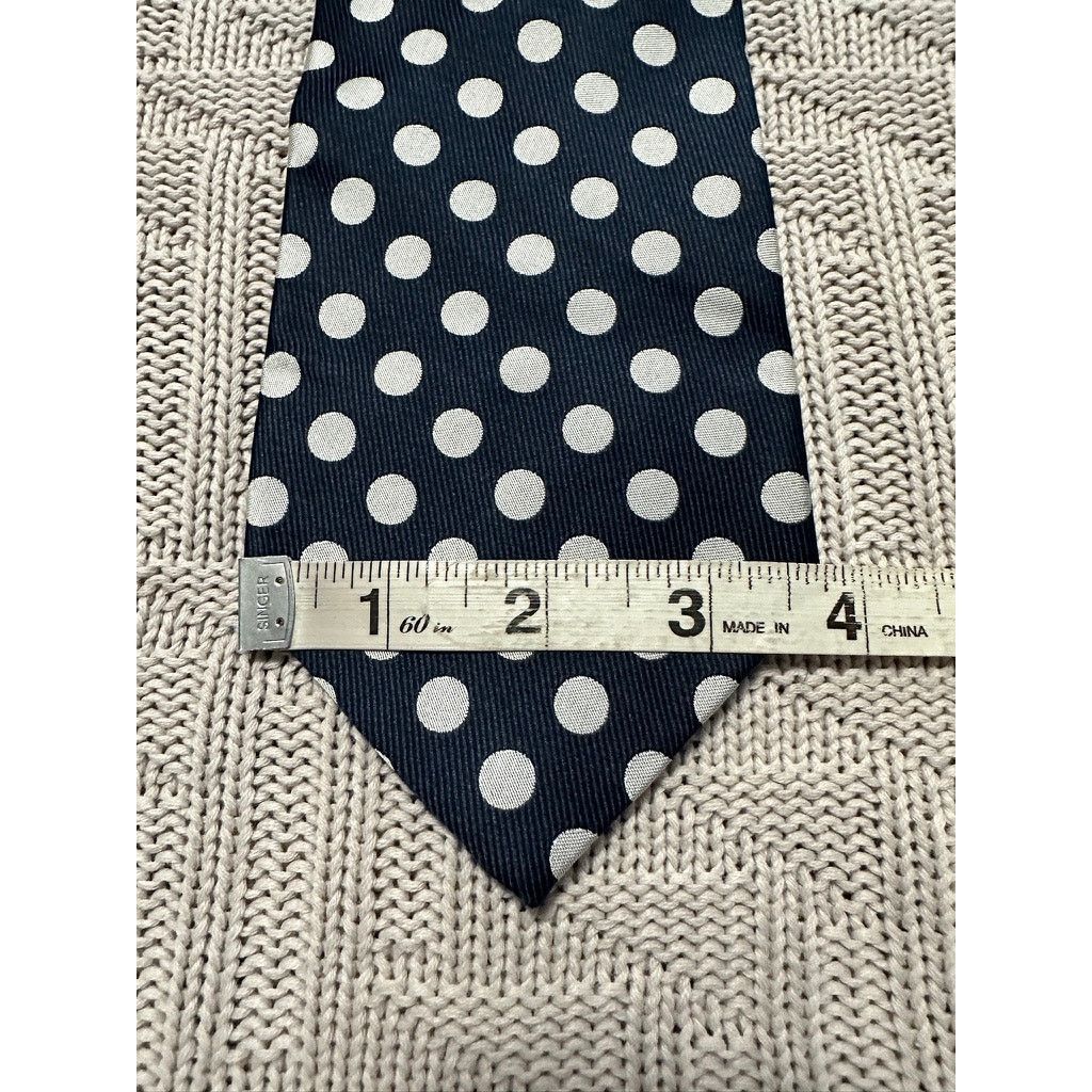 Burberry Vintage Burberrys navy polka dot silk tie Size ONE SIZE - 5 Thumbnail