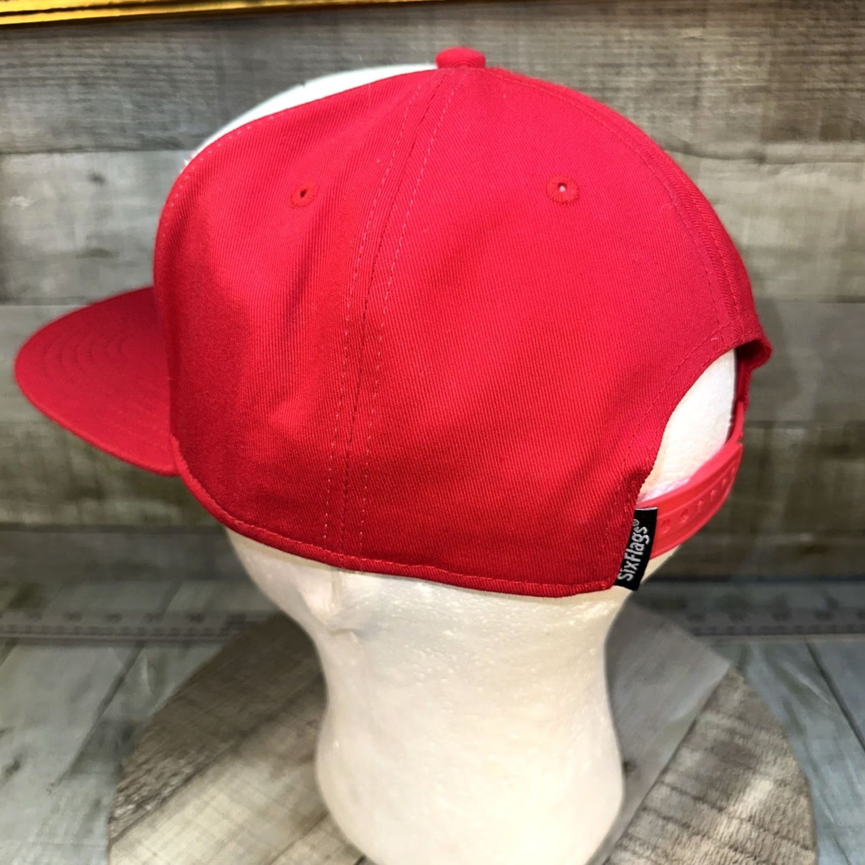 DC Comics VINTAGE DC Comics The Flash Snapback Hat Red White Six Flags Adjustable Cap Men One Size Black? Size ONE SIZE - 6 Thumbnail