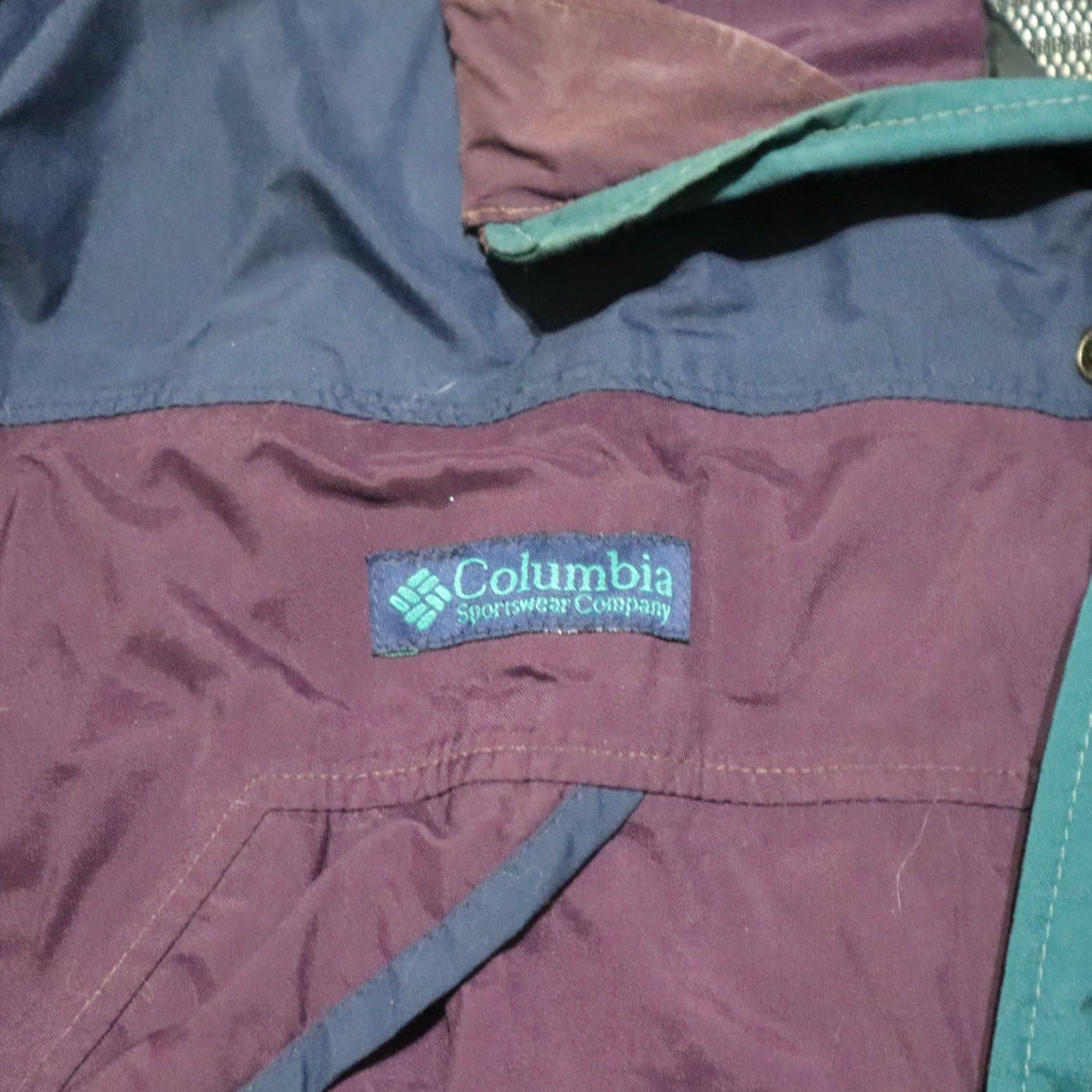 Vintage Vintage Columbia Ski Jacket Men's 2XL Winter Outerwear Purple Green Burgundy Stand-Up Collar Machine Washable Size US XXL / EU 58 / 5 - 2 Thumbnail