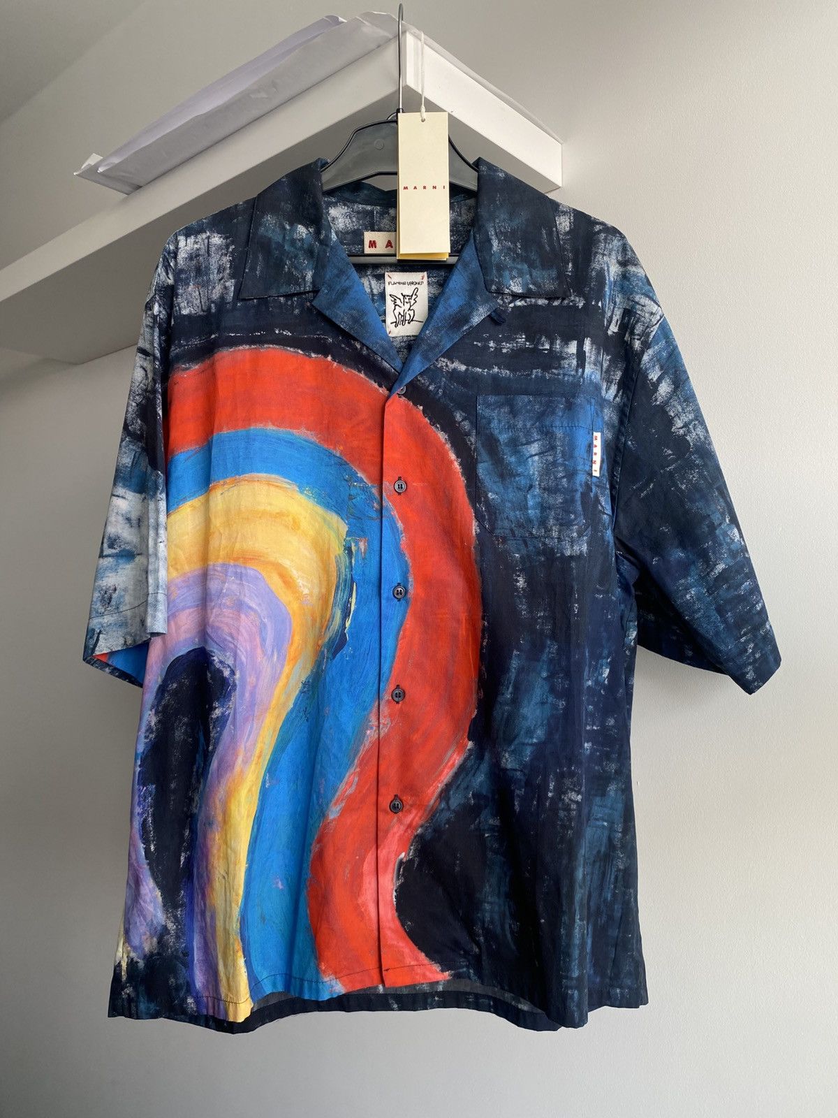 Marni Marni Rainbow Popeline Bowling Shirt Short Sleeve luxury Size US M / EU 48-50 / 2 - 20 Thumbnail
