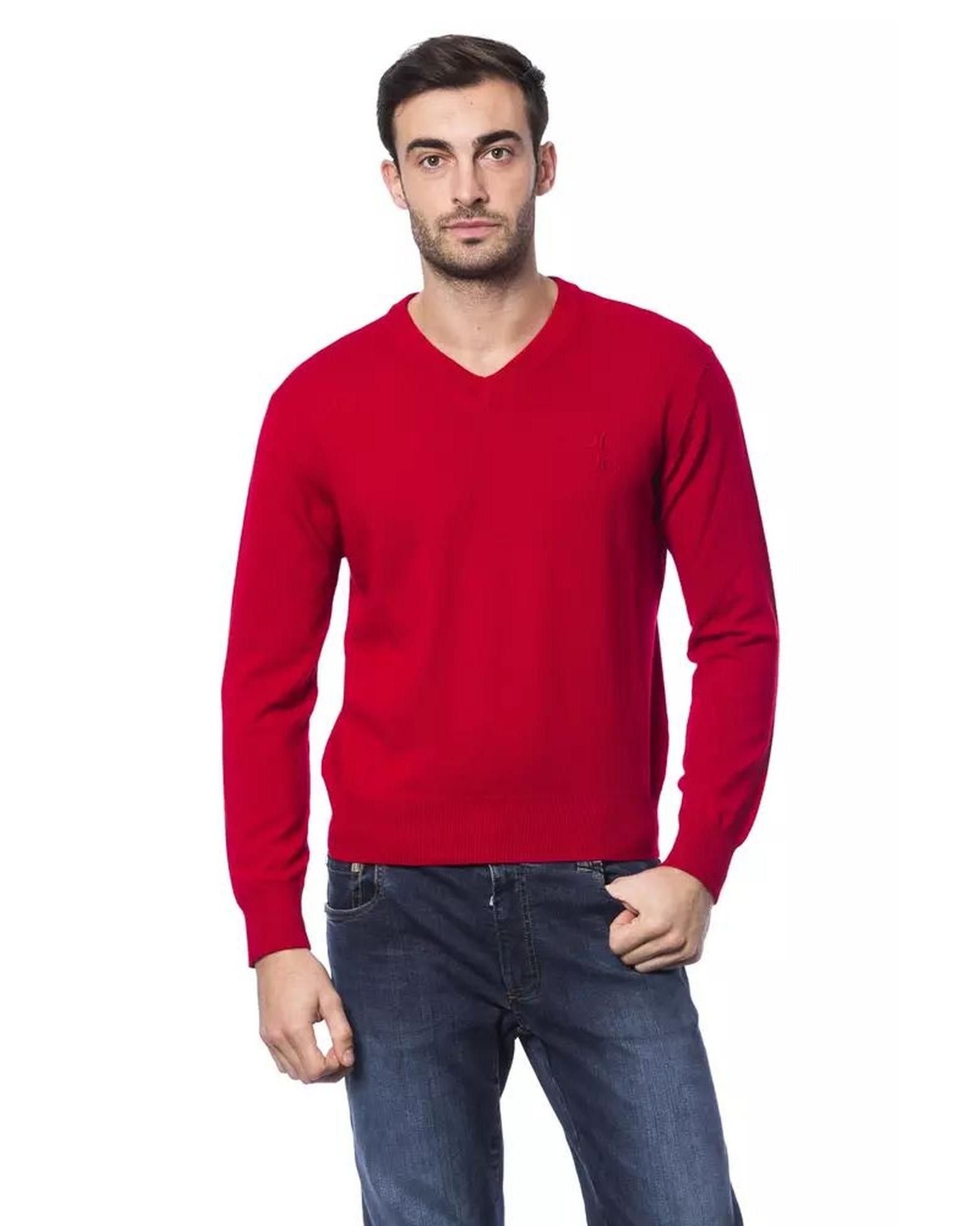 Image of Billionaire Couture Embroidered Crew Neck Sweater In Merino Wool, Men's (Size Small)