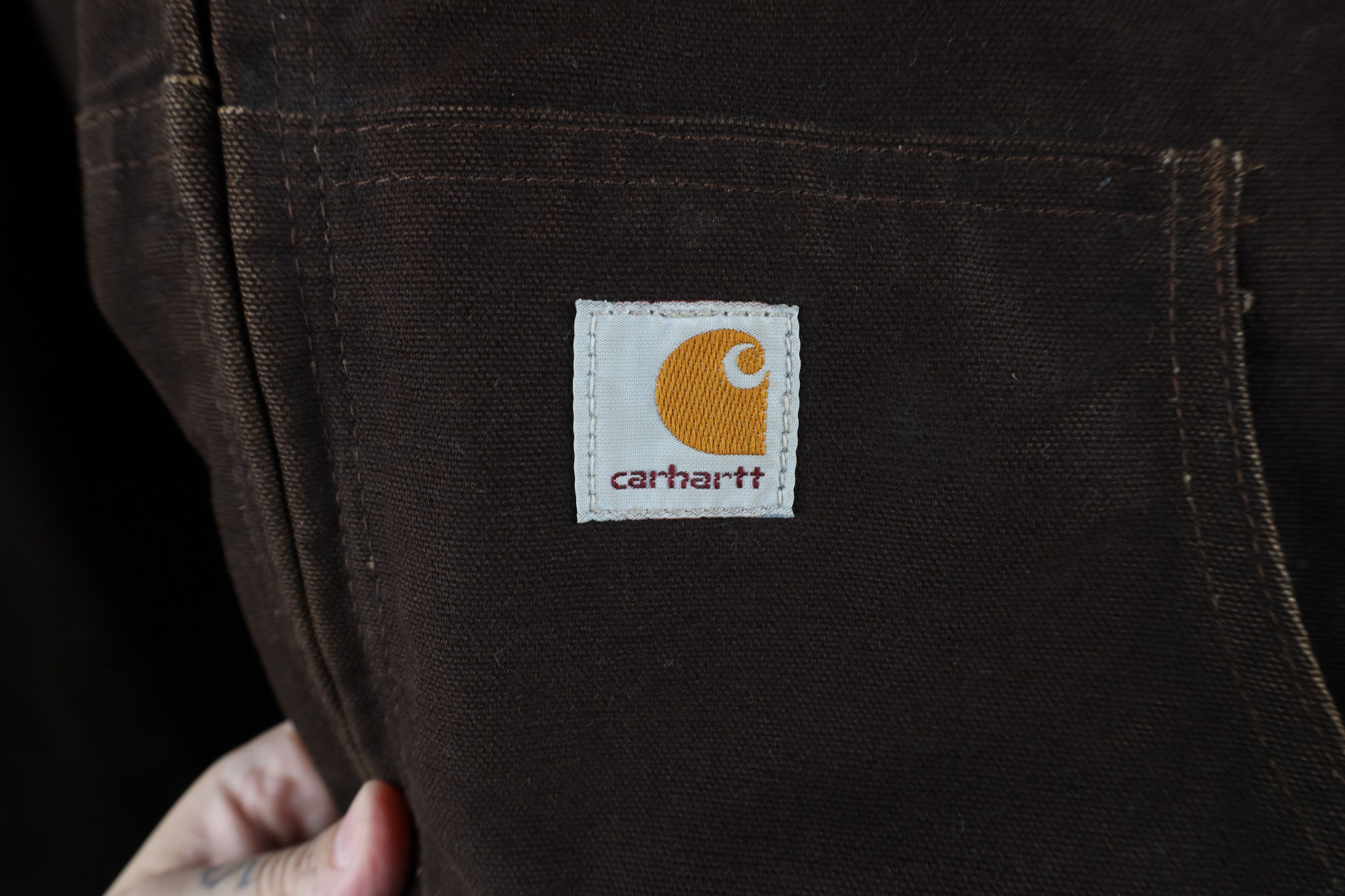 Carhartt Vintage Y2K Carhartt Quilted Canvas Hooded Jacket Dark Brown Size US XL / EU 56 / 4 - 4 Thumbnail