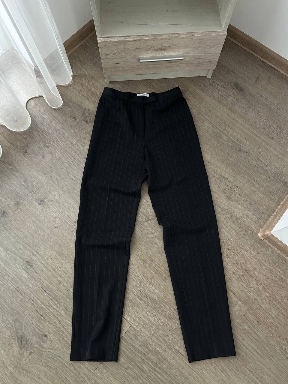 Dolce & Gabbana × Vintage Vintage Dolce&Gabbana Pinstripe Black Wool Women’s Pants Size 32" / US 10 / IT 46 - 10 Thumbnail
