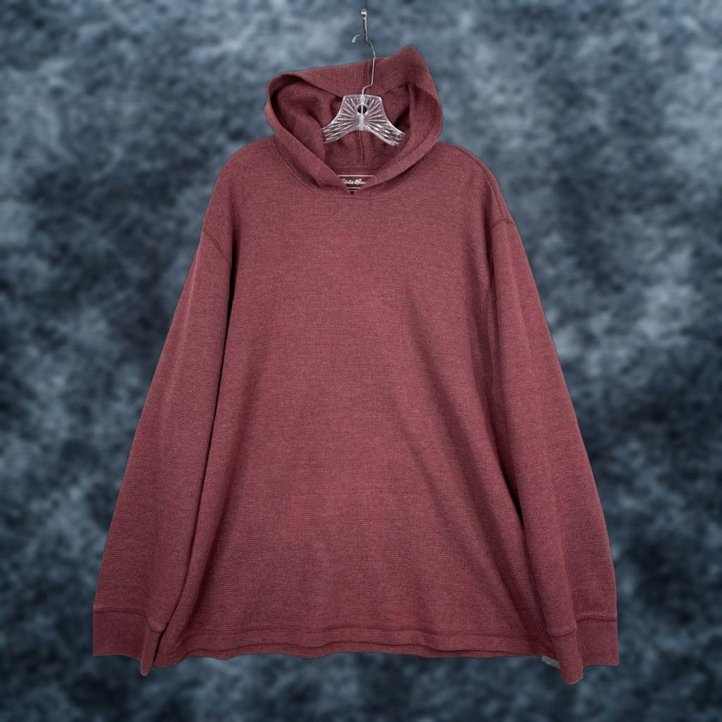 Eddie Bauer Eddie Bauer Mens Knit Waffle Hooded Shirt Red 2XL Thermal Hoodie Shirt Hooded Pullover Casual Outdoor/Walking Men Size US XXL / EU 58 / 5 - 1 Thumbnail