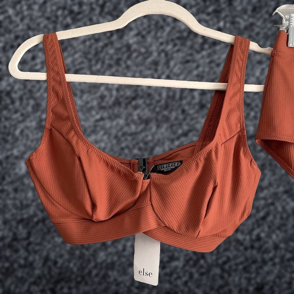Else Ziggy Bikini Set Underwire Longline Top & High Waist Bottom Sun Kissed 8/10