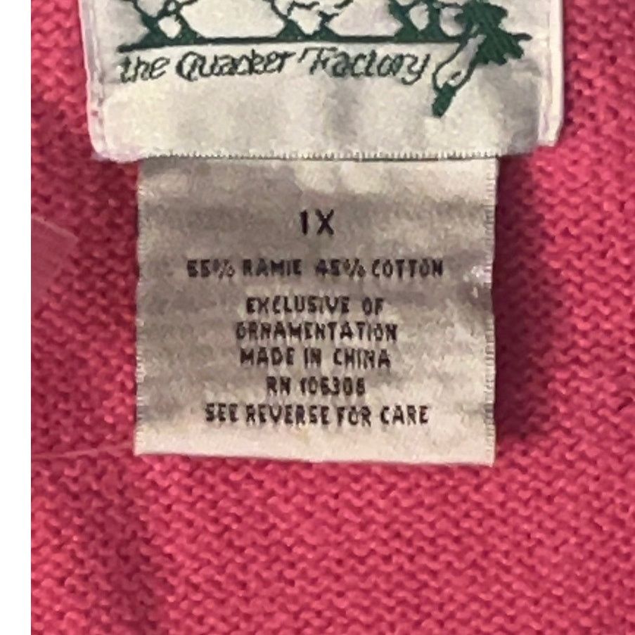 Other Vintage Quacker Factory Pink Snowman V-Neck Sweater - 1X Size XL / US 12-14 / IT 48-50 - 14 Thumbnail