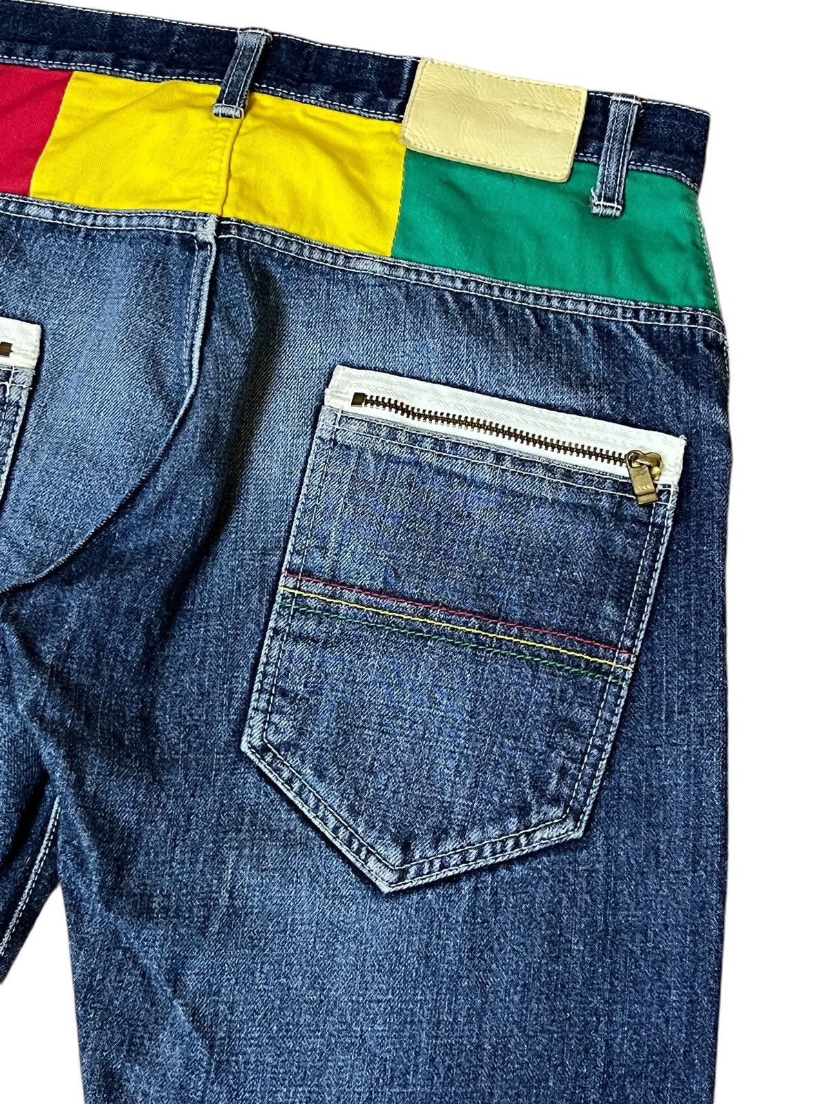Japanese Brand SICK Y2K JAPANESE BRAND RASTA COLOUR JEANS MADE IN JAPAN Size US 32 / EU 48 - 8 Thumbnail