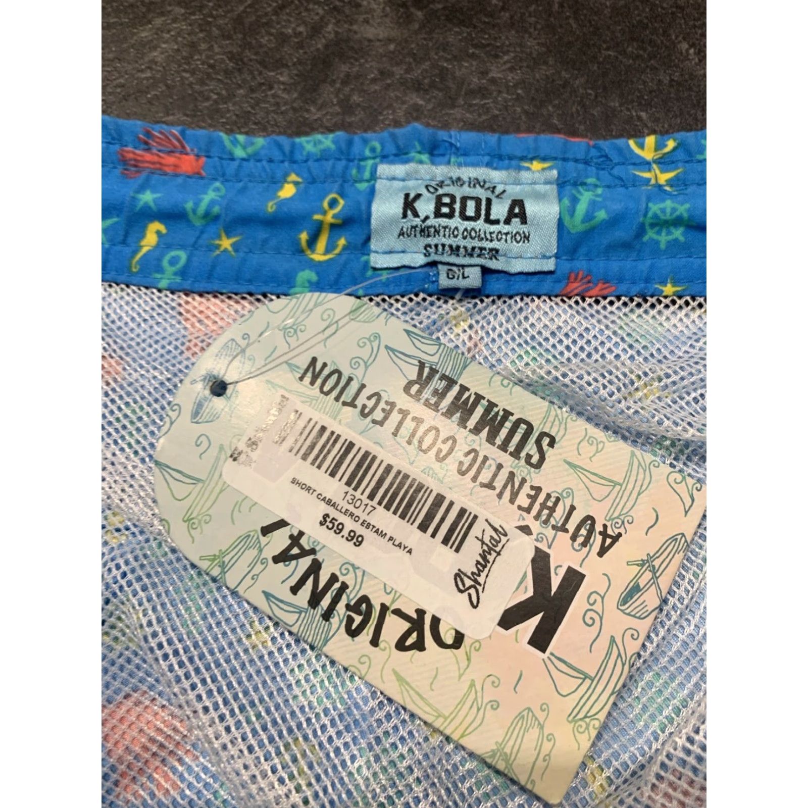 Vintage K. Bola Swim Trunks Large Men’s Blue Regular Bottom Beachwear 60s Size US 33 - 2 Thumbnail
