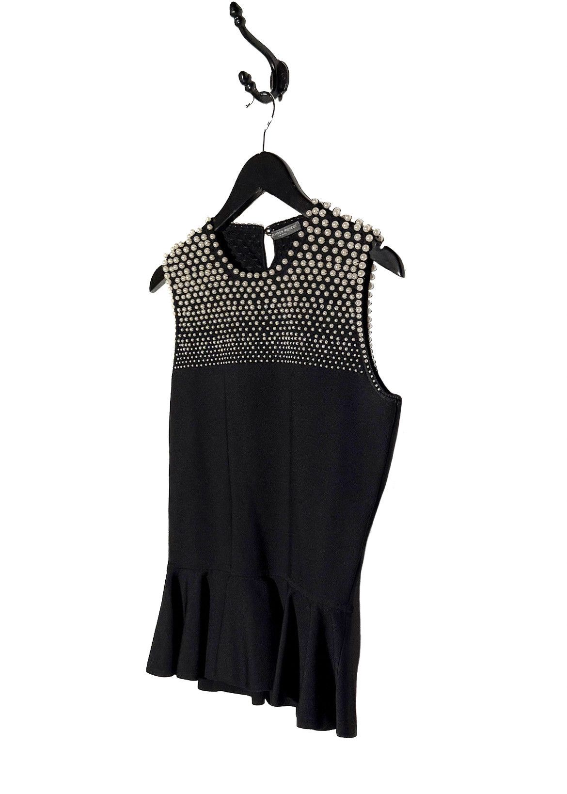 Alexander McQueen Alexander McQueen Pearls Accent Black Peplum Sleeveless Top Size L / US 10 / IT 46 - 2 Thumbnail