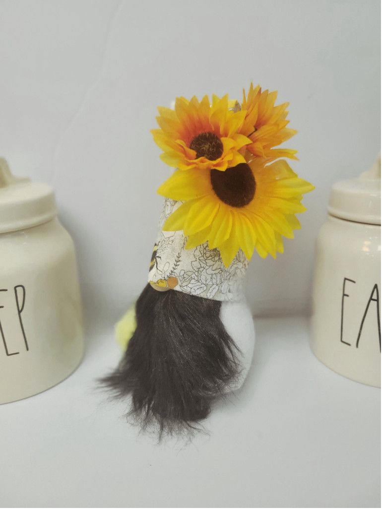 Handmade Bumble Bee Sunflower Gnome Tier Tray Home Decor Size ONE SIZE - 2 Thumbnail