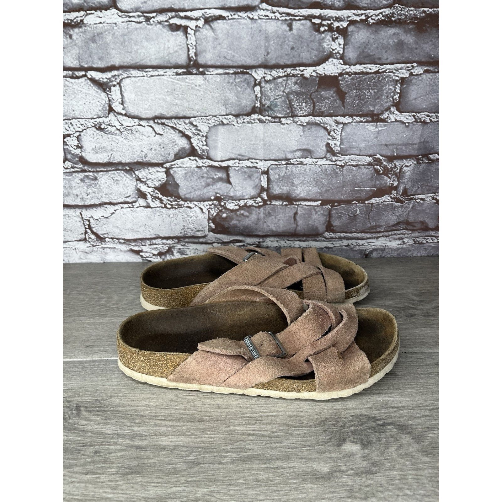 Birkenstock Birkenstock Lugano Pink Clay Suede Leather Slides Sandals Wo Size US 8.5 / IT 38.5 - 12 Thumbnail