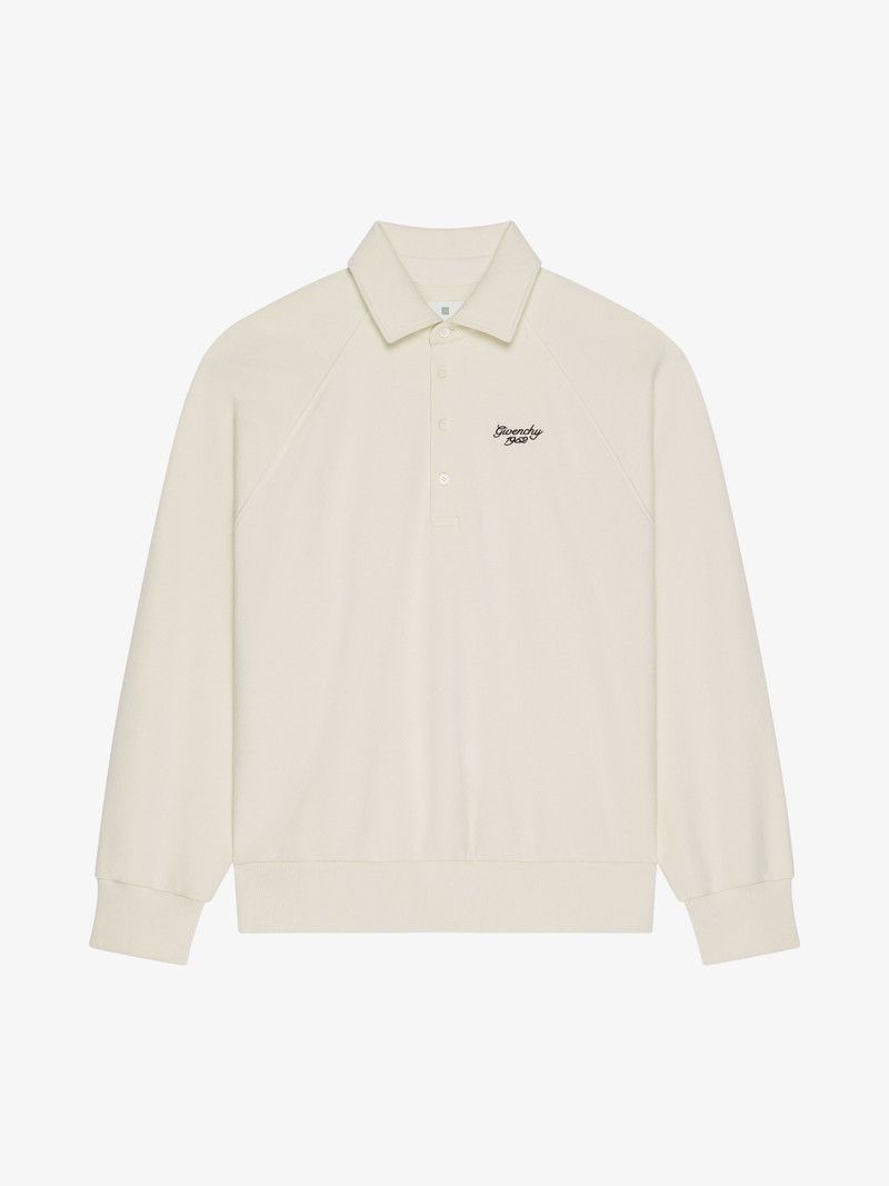 Givenchy o1w1db10426 Raglan Buttoned Sweatshirt in Ivory Size US XL / EU 56 / 4 - 1 Thumbnail
