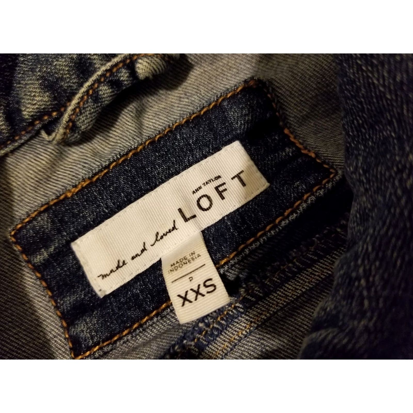 Ann Taylor Womens Ann Taylor Denim Jacket XXS Blue Cotton Denim Outer Shell Regular Size 2XS Jacket Womens Size 24" / US 00 / IT 34 - 4 Thumbnail