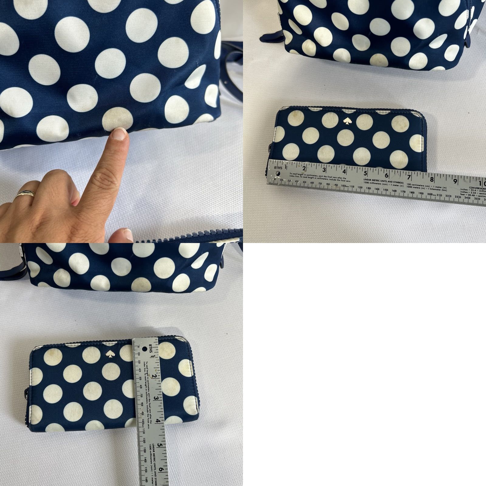 Vintage Kate Spade Karissa Nylon Seaside Small Backpack Blue With Wallet Polka Dot Backpack Women Small Blue Wallet Included Size ONE SIZE - 11 Thumbnail