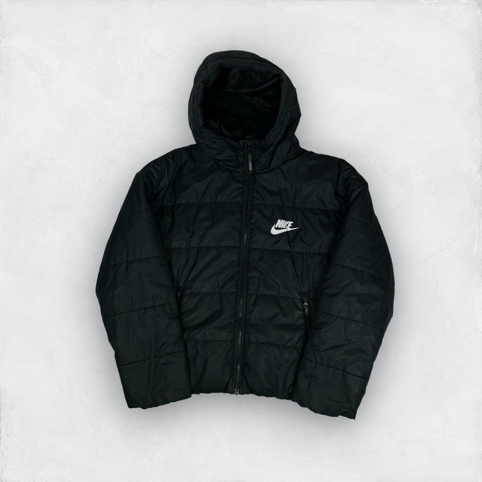 Nike Nike Women Black Long Sleeve Full Zip Hooded Puffer Jacket S Size S / US 4 / IT 40 - 1 Thumbnail