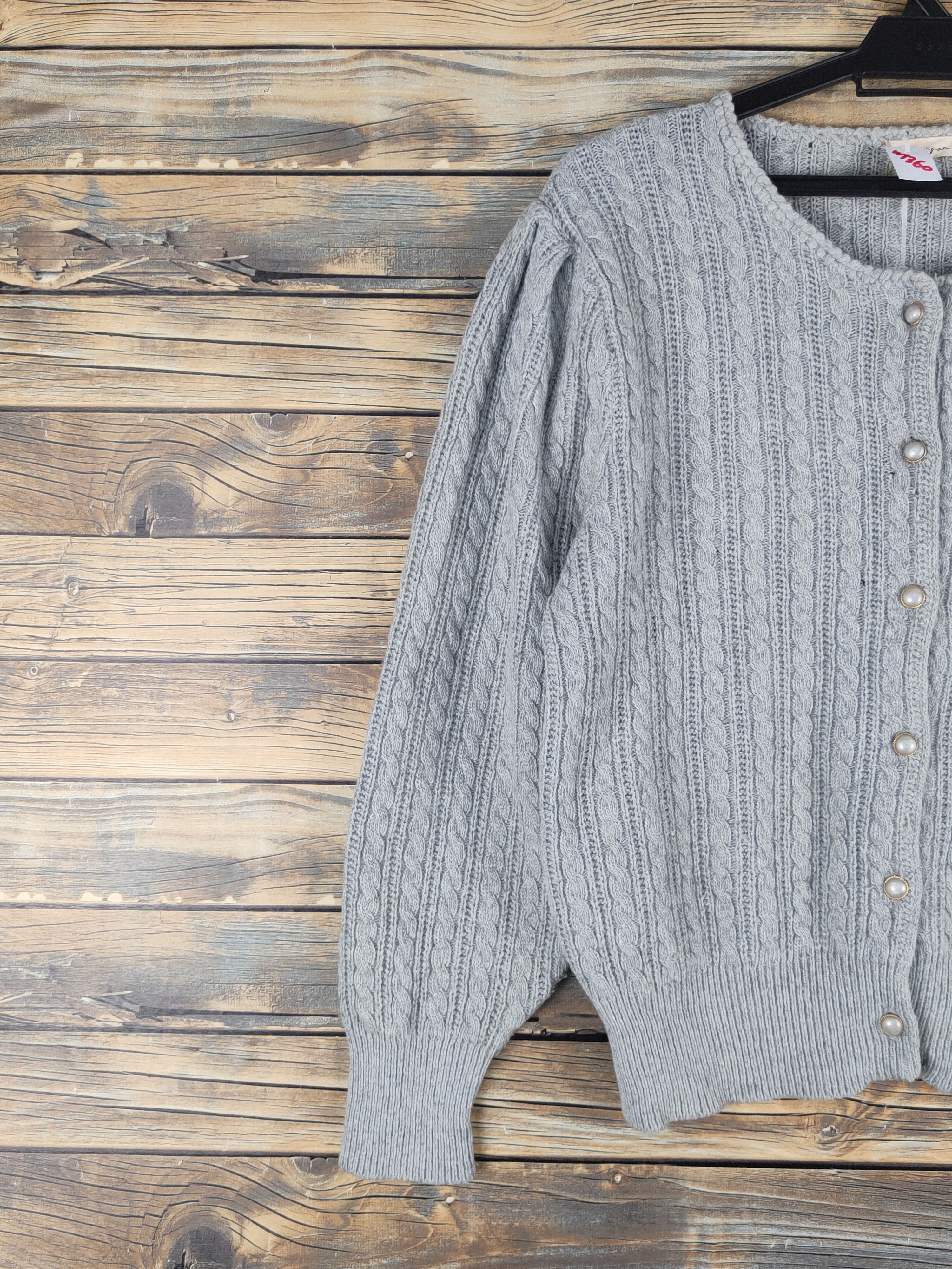 Homespun Knitwear Lanfor vintage Gray Knitwear Cardigan #W1360 Size M / US 6-8 / IT 42-44 - 3 Thumbnail