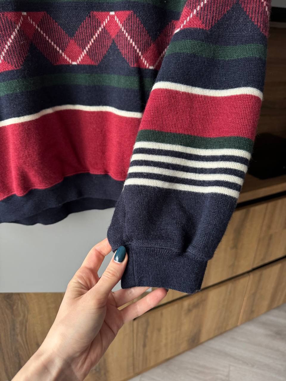 Lacoste Vintage Lacoste Wool Knit Polo Sweater Rugby Striped 90s Size US L / EU 52-54 / 3 - 3 Thumbnail