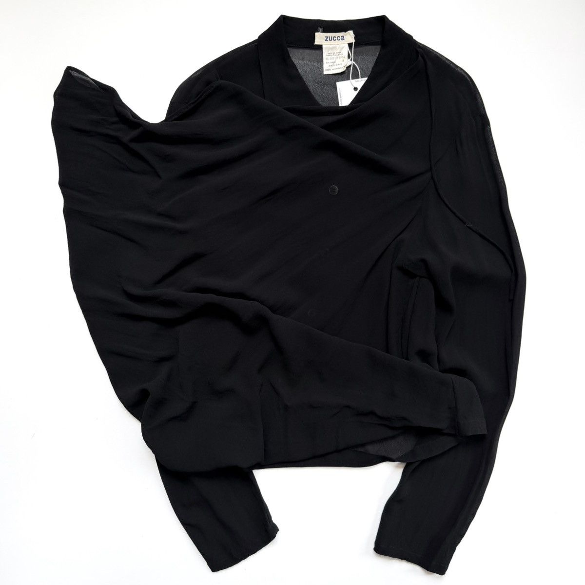 Zucca ZUCCA AW1992 Cowl Draped Layered Mesh Button Shirt Size US M / EU 48-50 / 2 - 1 Thumbnail
