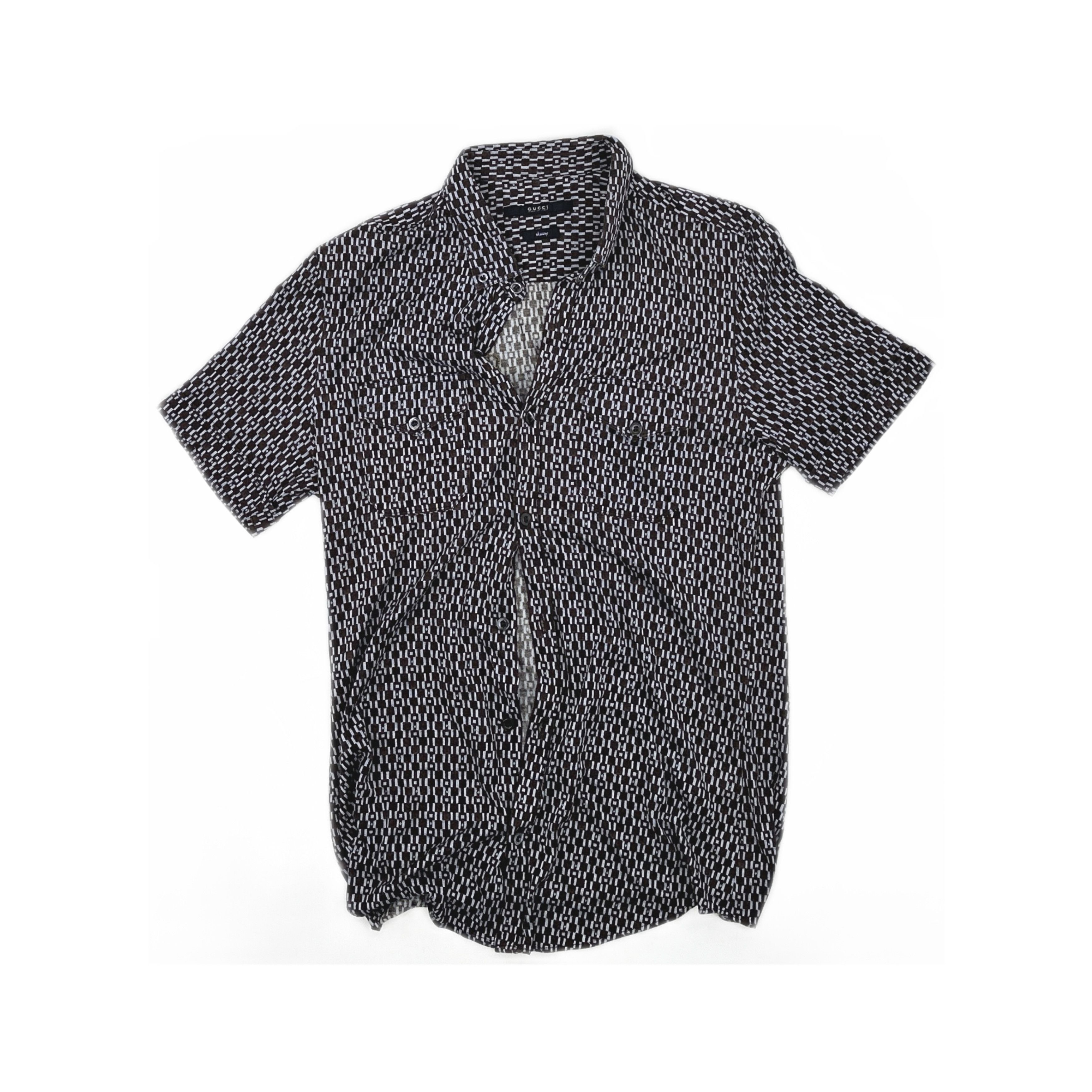 Gucci Gucci Geometric Print Short Sleeve Shirt Size M Size US XXS / EU 40 - 1 Thumbnail