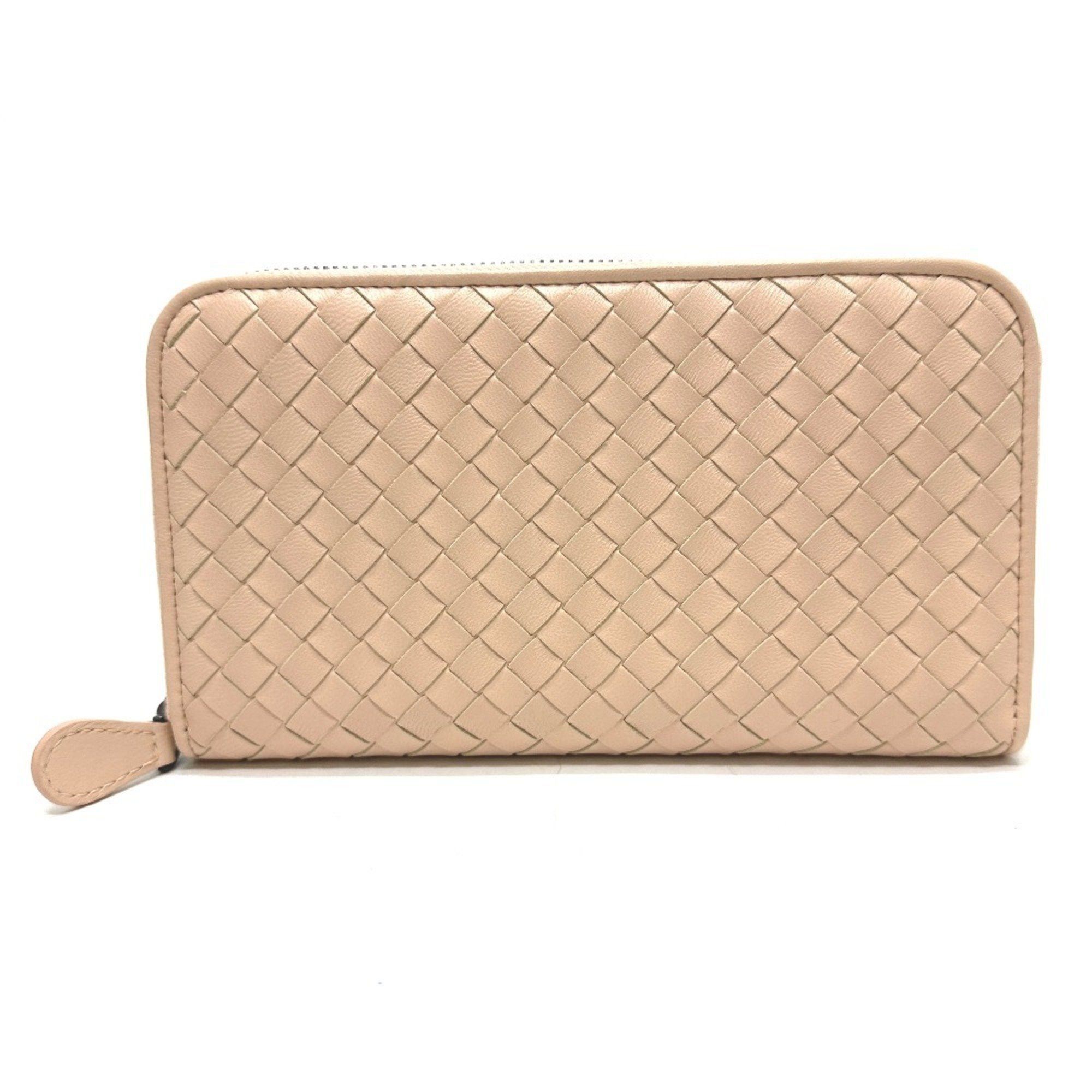 Bottega Veneta BOTTEGA VENETA Intrecciato Leather Round Zip Long Wallet for Men, Pink Size ONE SIZE - 1 Thumbnail