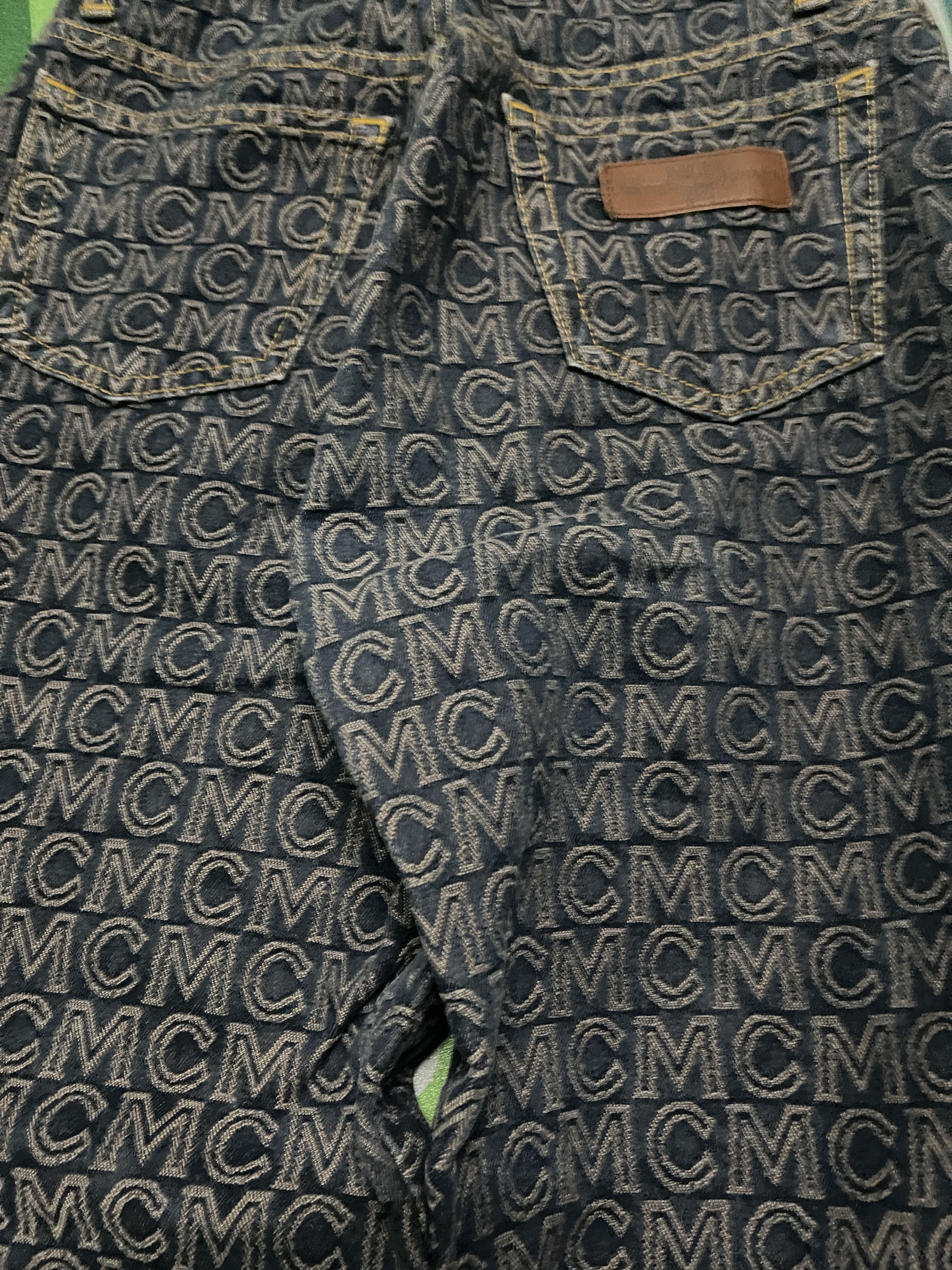 Designer × MCM Vintage MCM Legere Monogram Blue Jeans 1990 Size 26" / US 2 / IT 38 - 10 Thumbnail