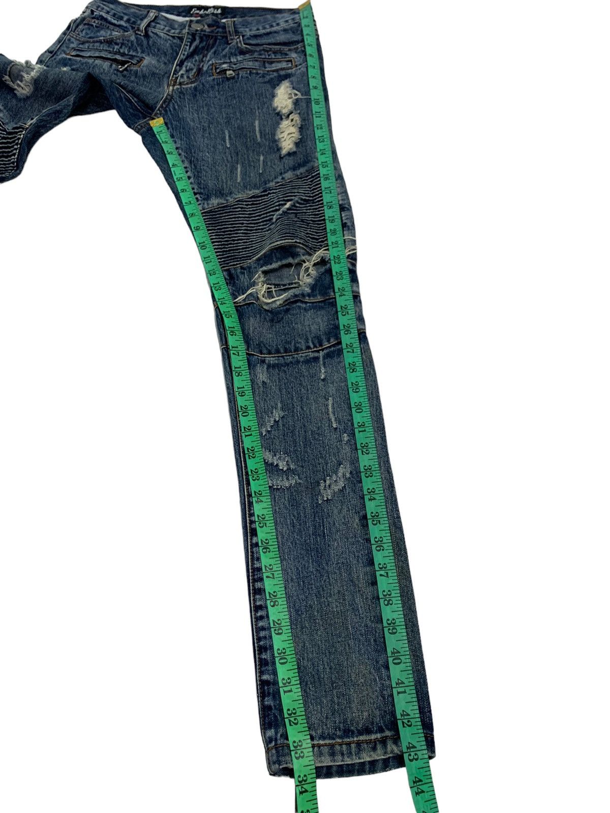 Japanese Brand 🔥Biker Distressed Embellish Skinny Jeans Styled Size US 30 / EU 46 - 15 Thumbnail