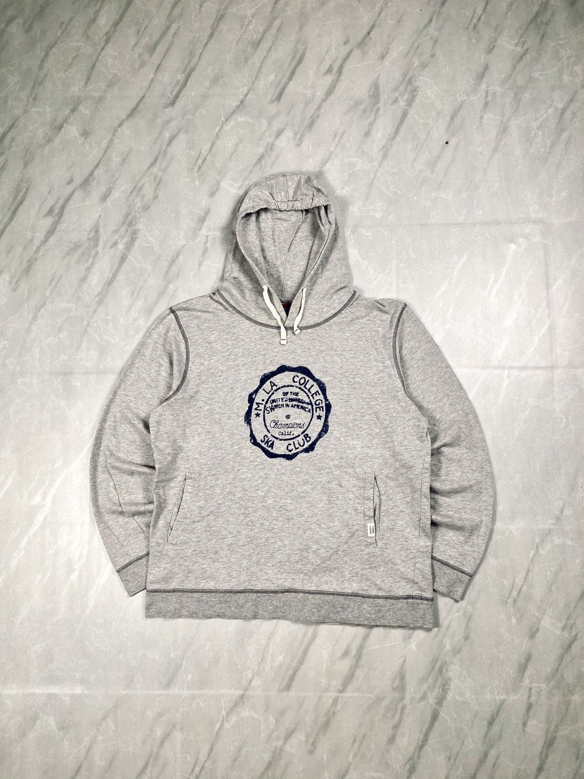 Japanese Brand Malibu Native Blue Ska Club M.LA College Pullover Size US M / EU 48-50 / 2 - 1 Thumbnail