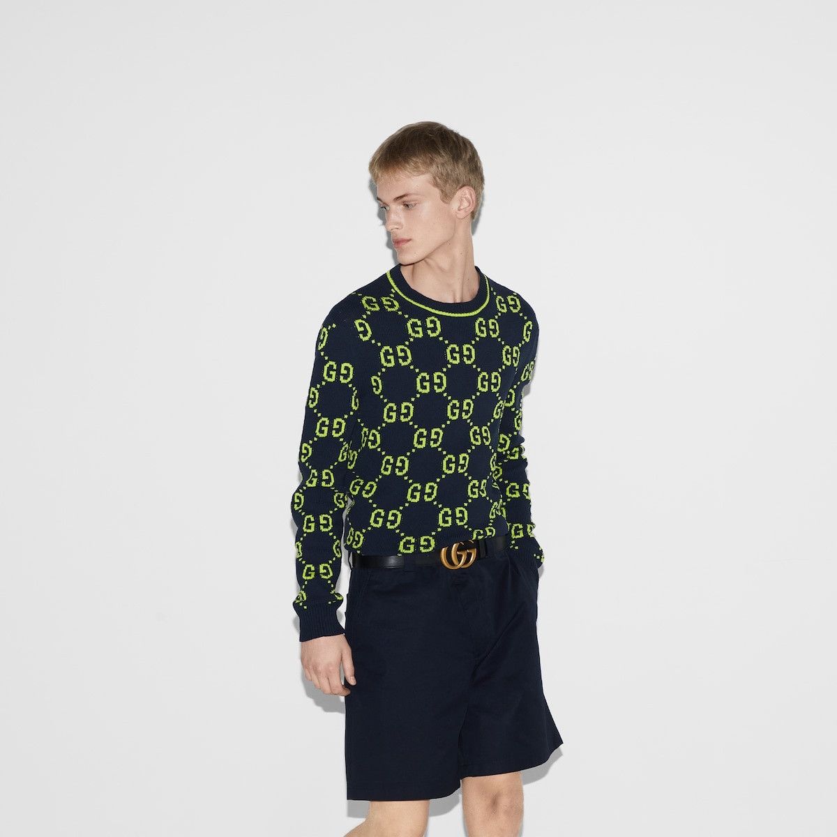 Gucci o1loc1c0925 GG Cotton Jacquard Crewneck Sweater Multicolor Size US S / EU 44-46 / 1 - 5 Thumbnail