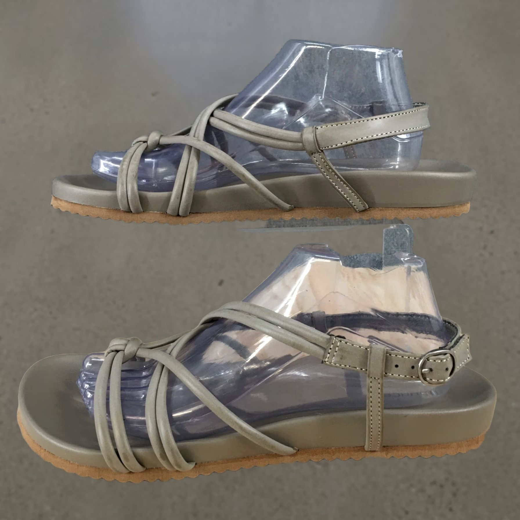 Vintage Maurices Sandals Womens 10 M Alexa Knotted Strappy Slingback Flats Gray Casual Size US 10 / IT 40 - 1 Thumbnail